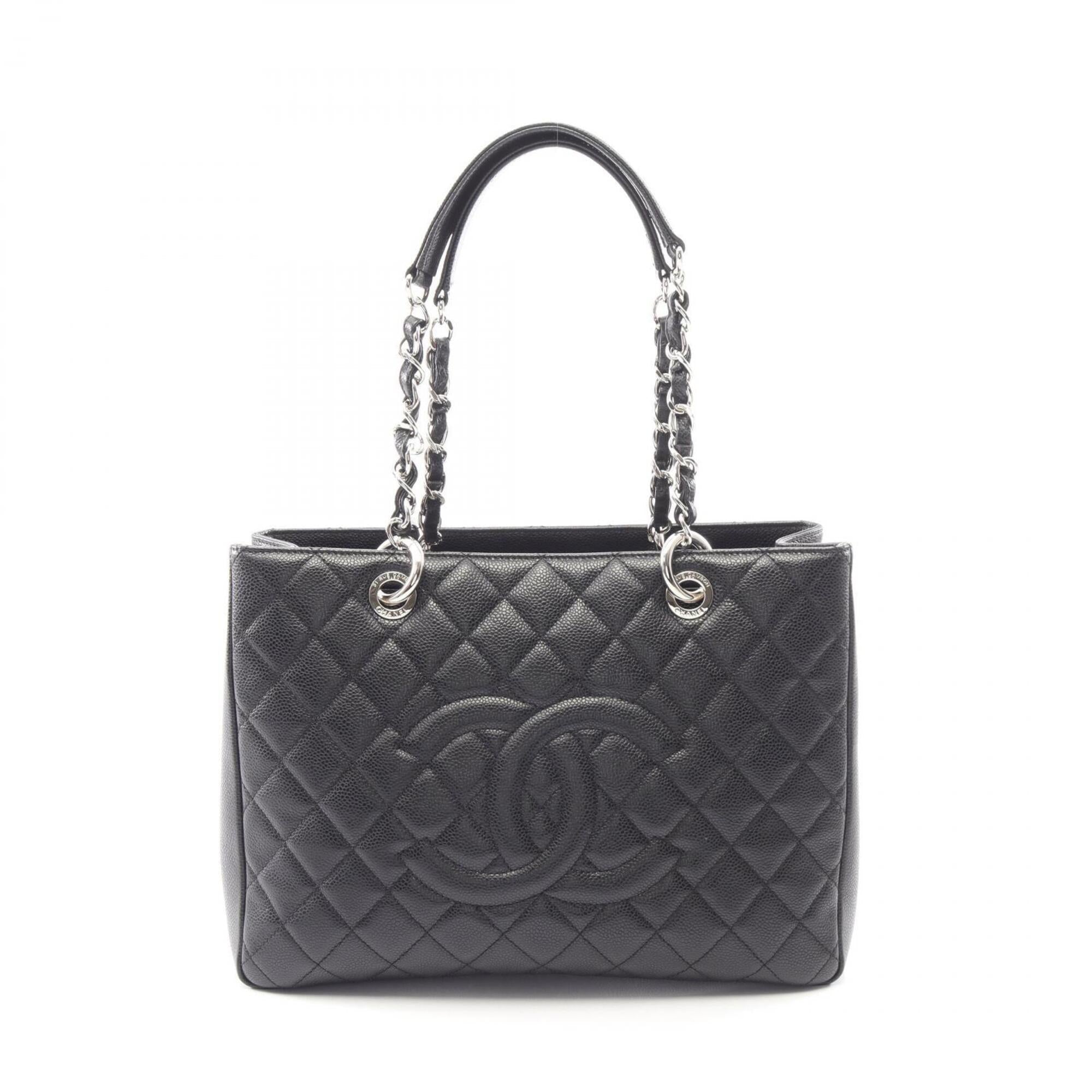 Chanel Black Grained Calfskin Handbag Tote Bag