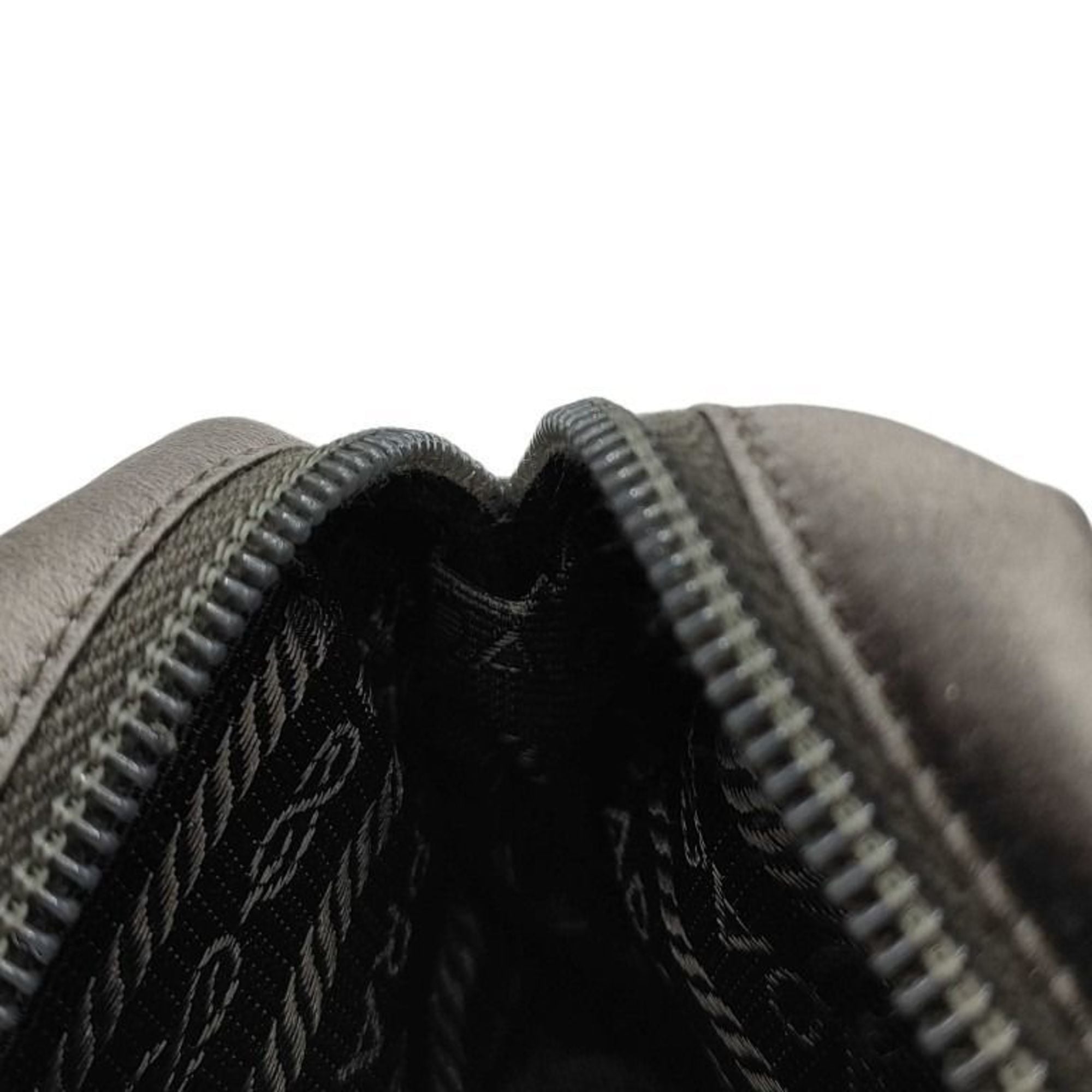 Prada Metallic Gray Canvas Pouch