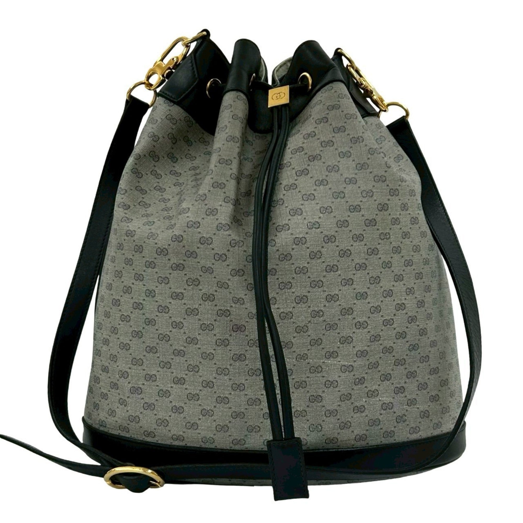 Gucci Navy Leather Pvc Shoulder Bag (Pre-Owned)