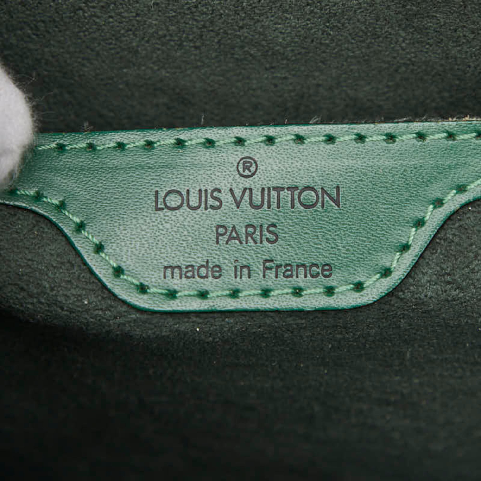 Louis Vuitton Borneo Green Leather Handbag