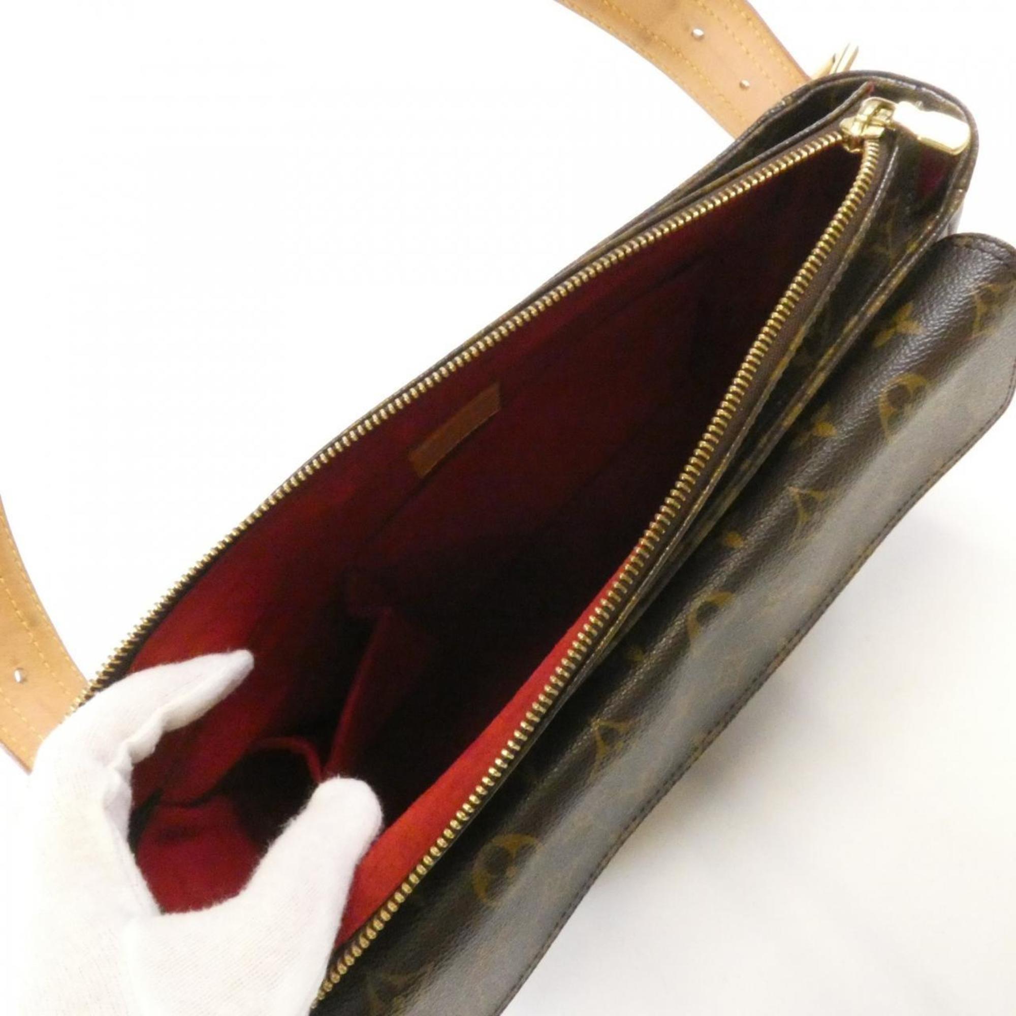 Louis Vuitton Brown Coated Canvas Shoulder Bag
