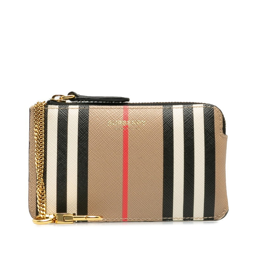 Burberry Beige Multi-Color Pvc Leather Coin Purse/Coin Case