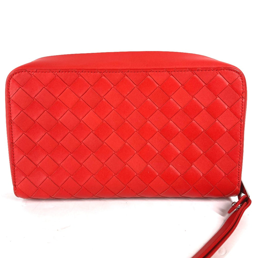 Bottega Veneta Red Leather Clutch Bag