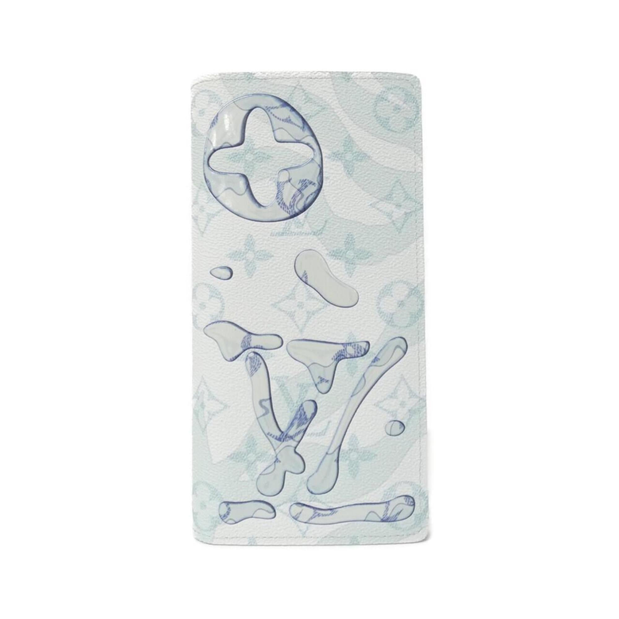 Louis Vuitton Light Blue Coated Canvas Long Wallet