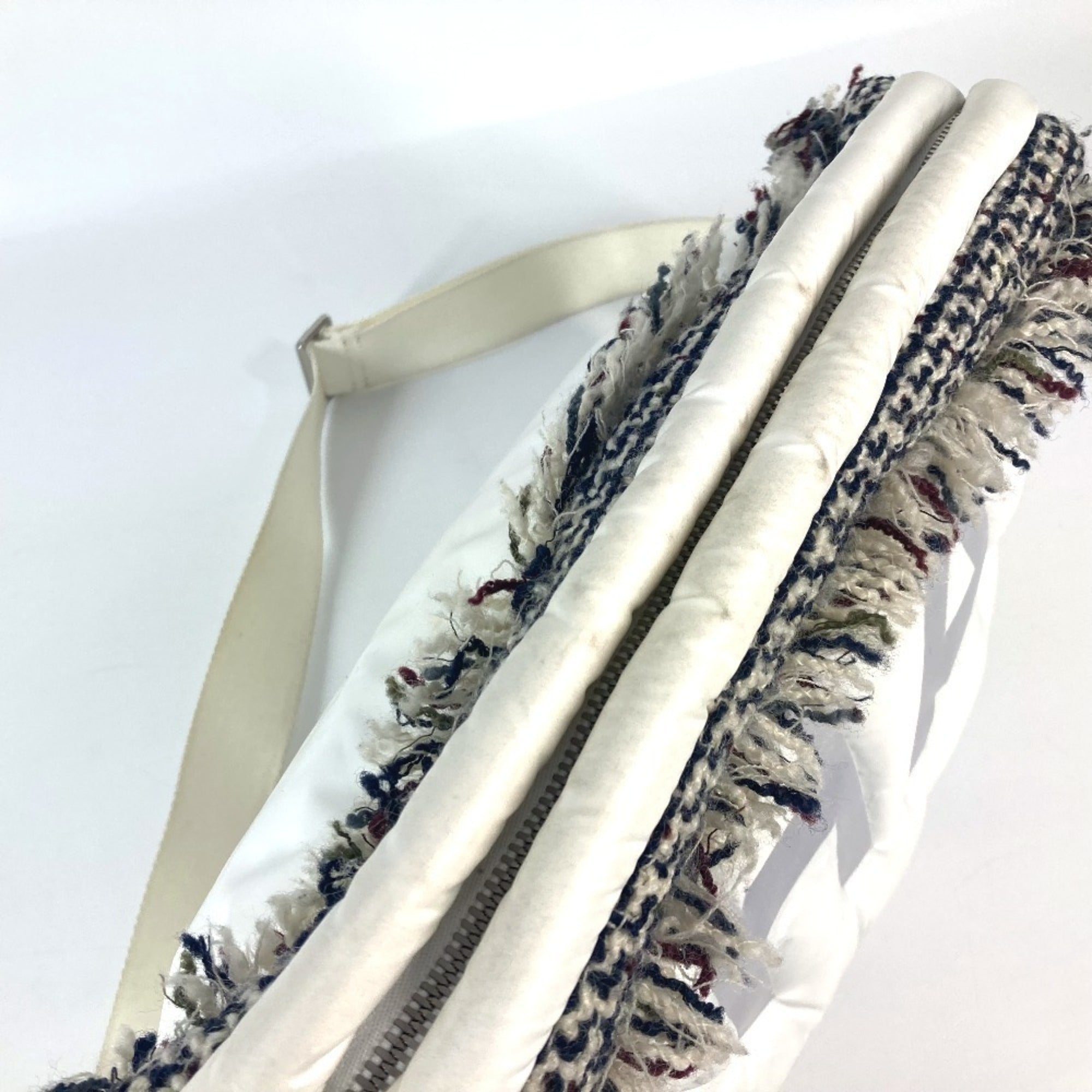Chanel White Nylon Shoulder Bag