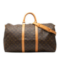 Louis Vuitton Brown Pvc Leather Boston Bag Shoulder Bag