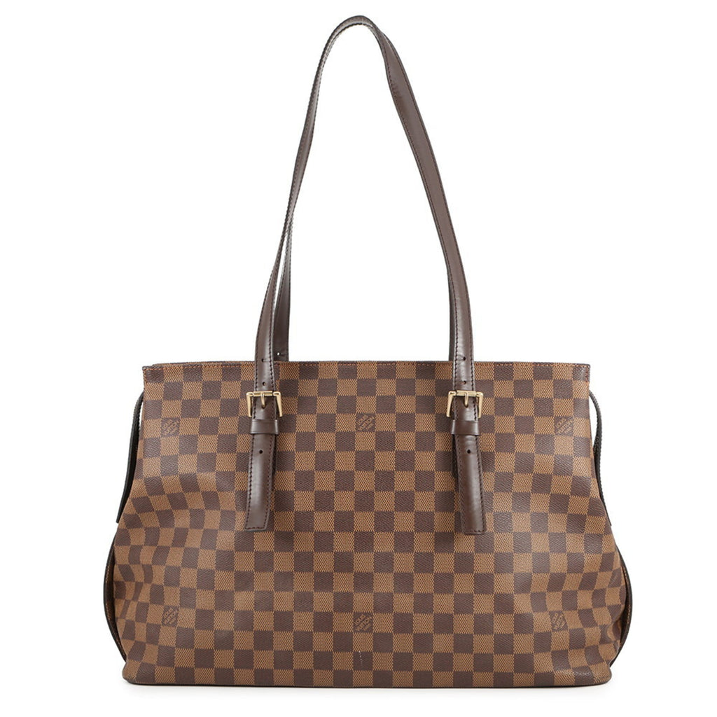 Louis Vuitton Damier Damier Canvas Ebene Red Color Shoulder Bag Tote Bag