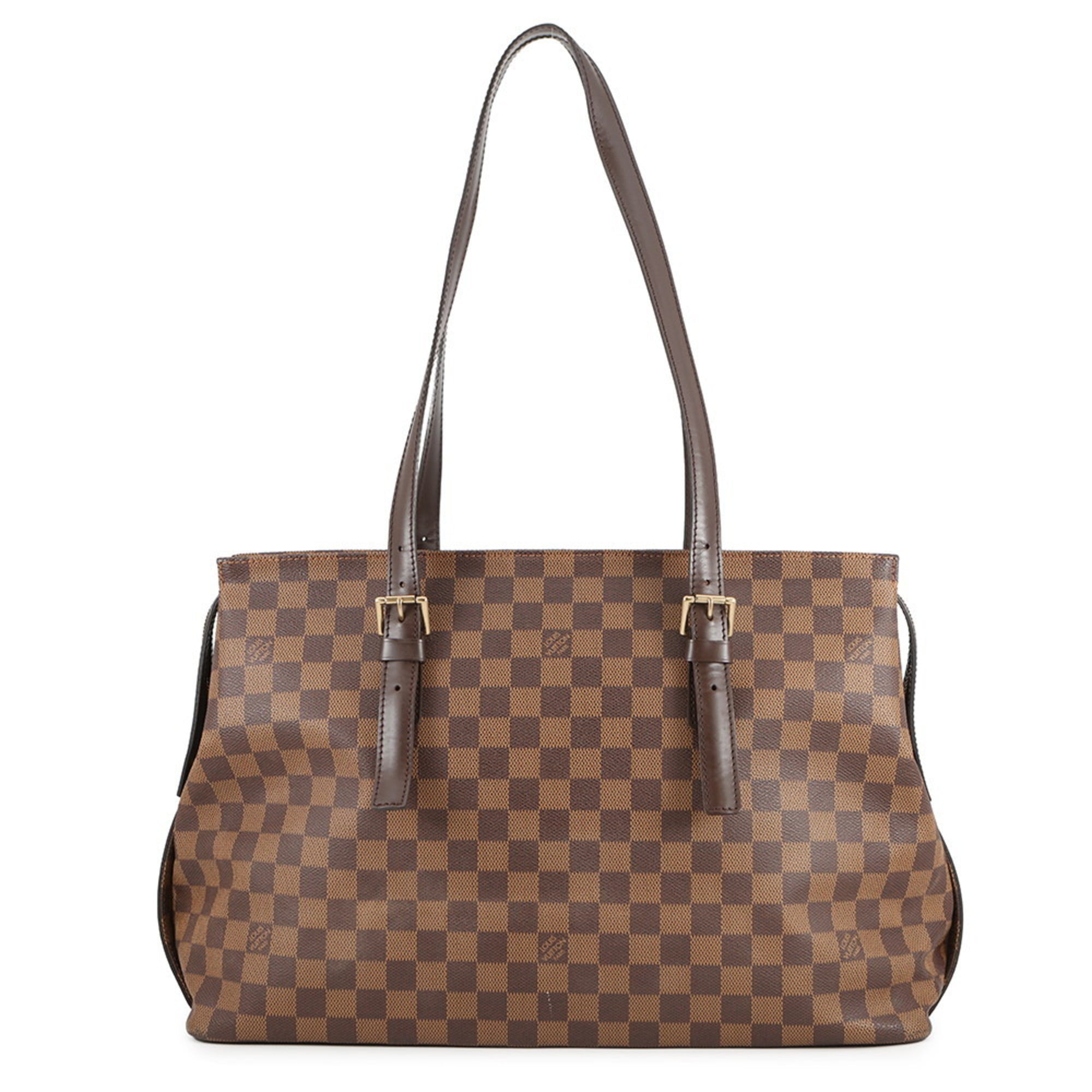 Louis Vuitton Damier Damier Canvas Ebene Red Color Shoulder Bag Tote Bag