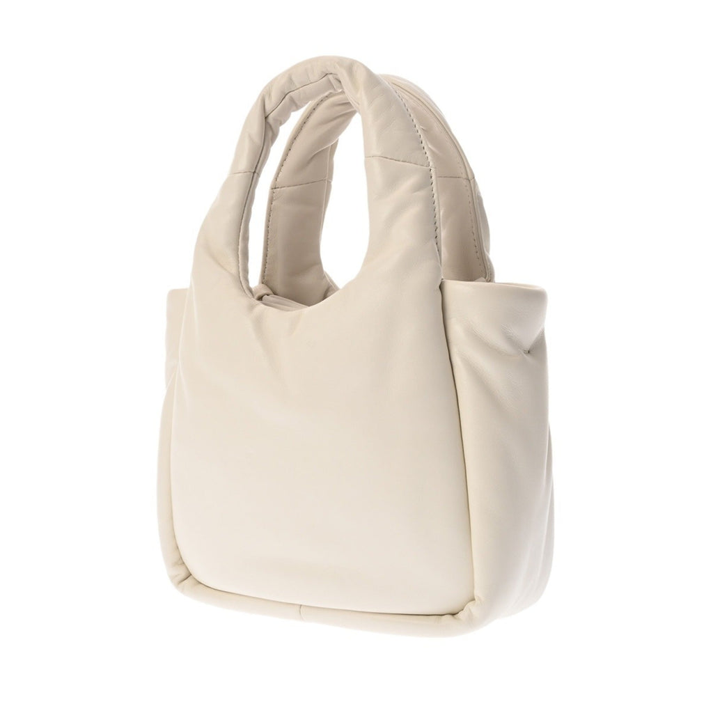 Prada White Leather Handbag Tote Bag