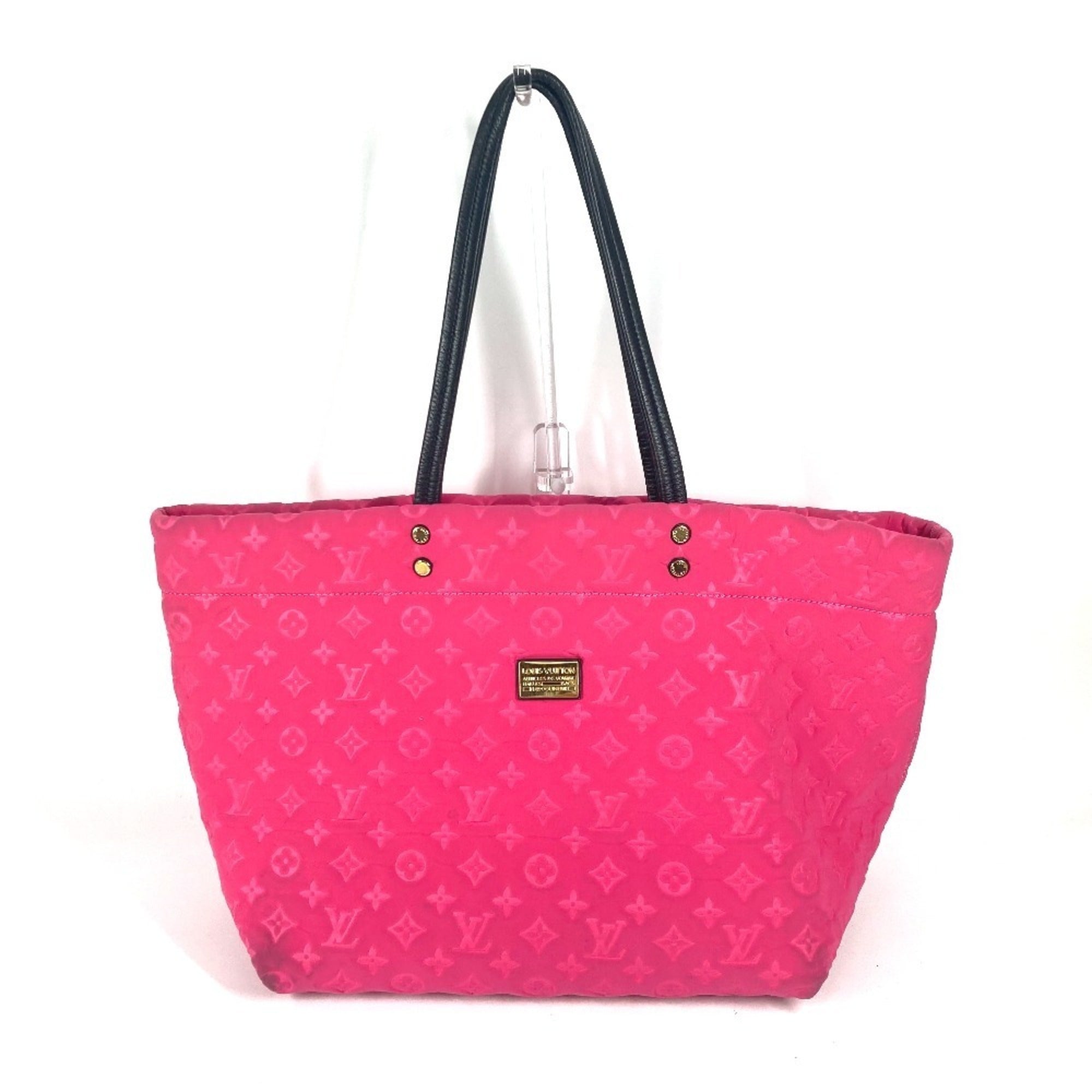 Louis Vuitton Black Pink Microfiber Shoulder Bag Tote Bag