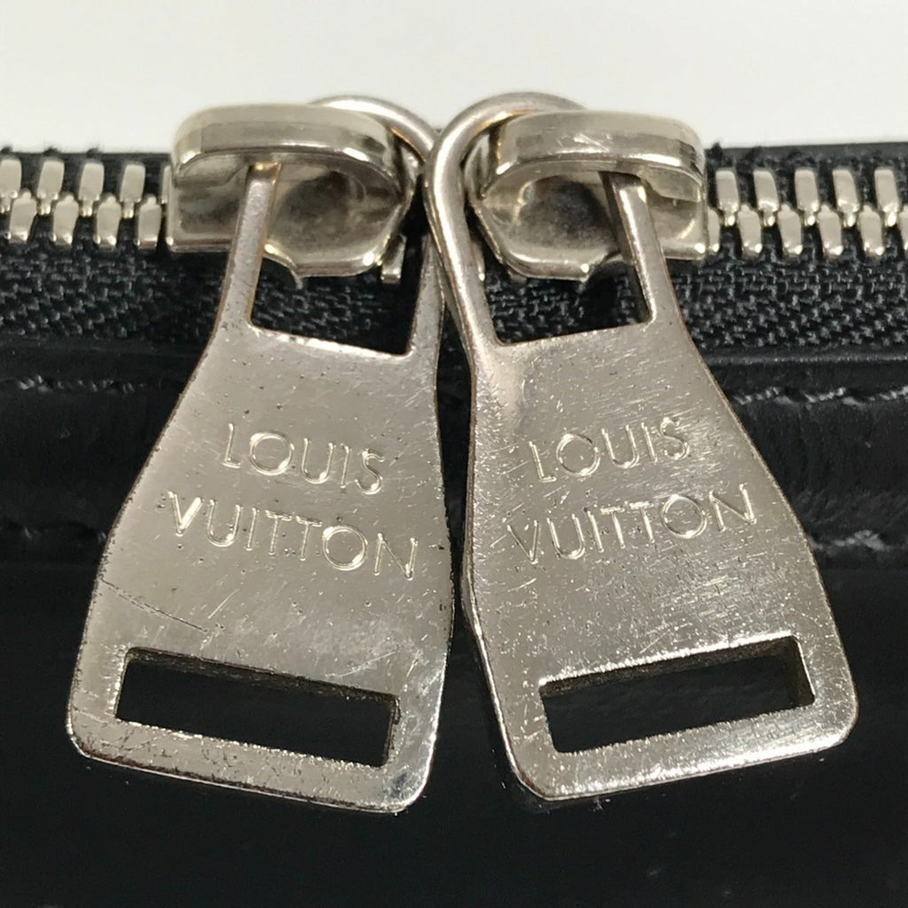 Louis Vuitton Black Noir Leather Briefcase Handbag Tote Bag