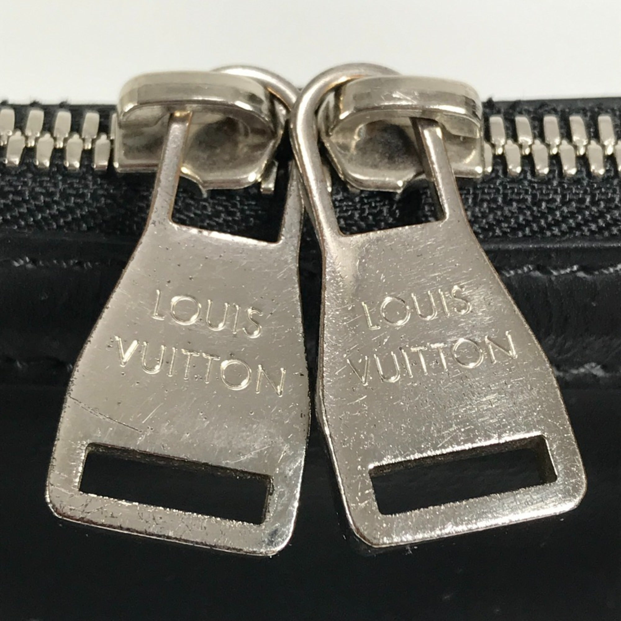 Louis Vuitton Black Noir Leather Briefcase Handbag Tote Bag