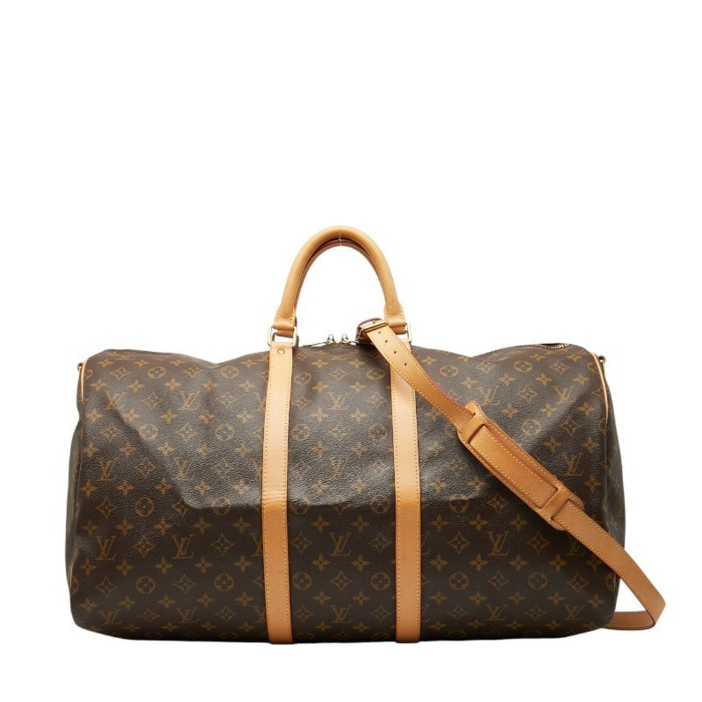 Louis Vuitton Brown Pvc Leather Boston Bag Shoulder Bag
