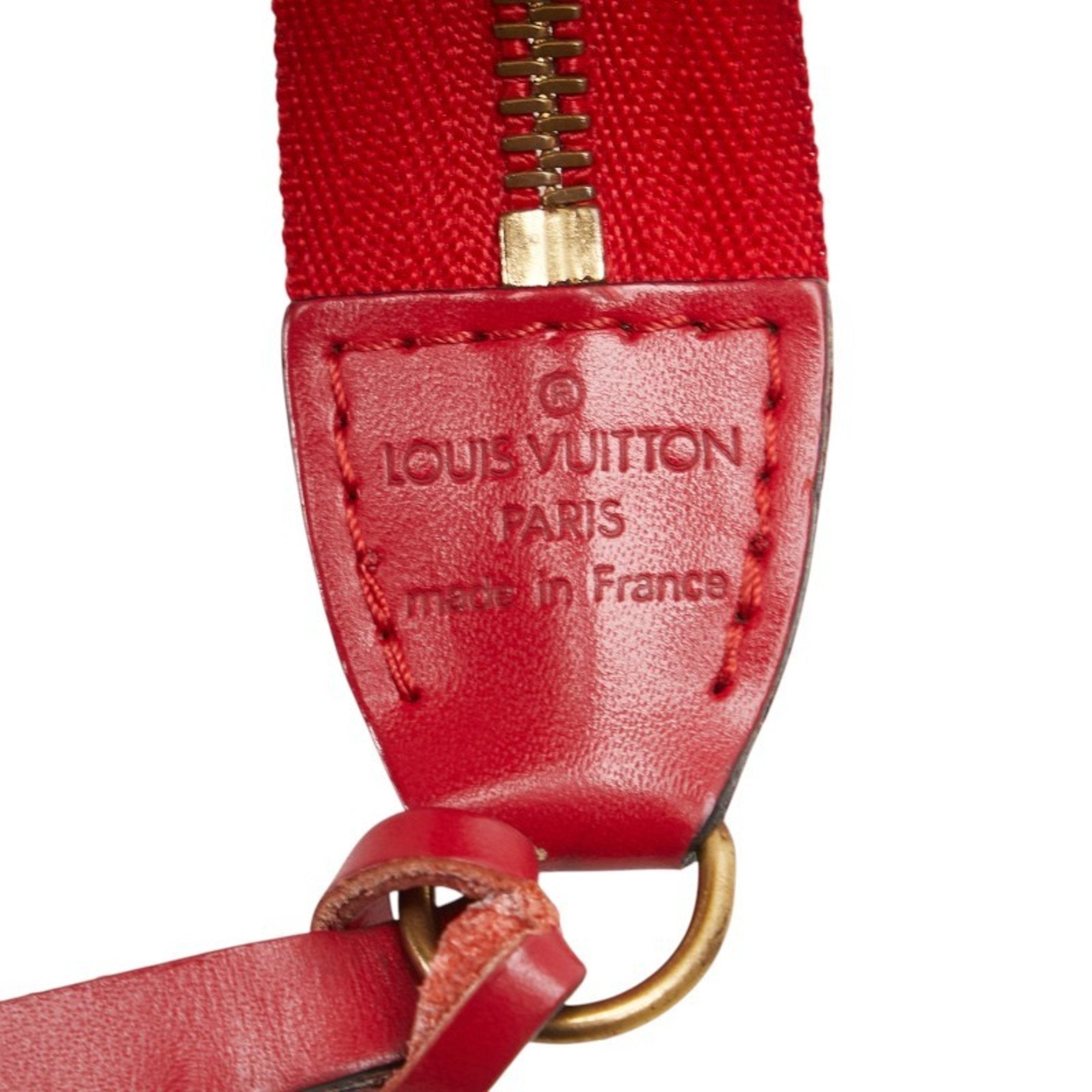 Louis Vuitton Castilian Red Leather Handbag Pochette Pouch