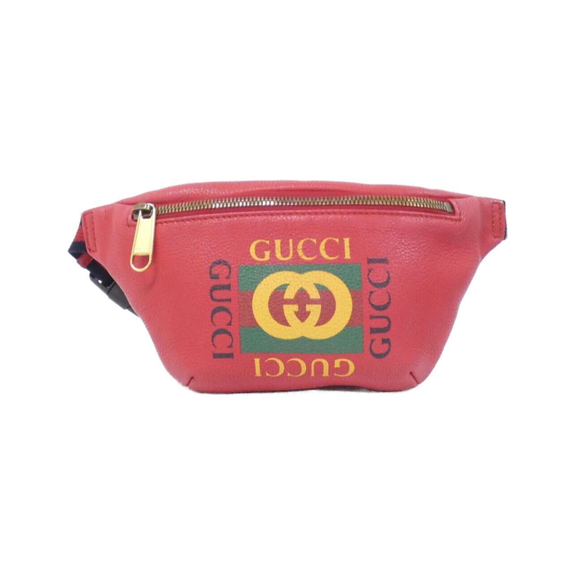 Gucci Red Color Leather Fanny Pack (Pre-Owned)