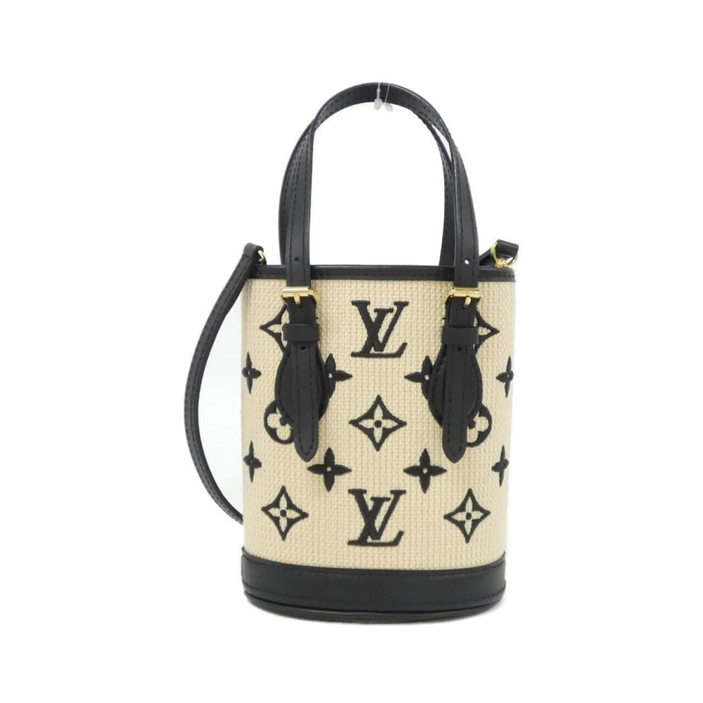 Louis Vuitton Monogram Beige Black Cotton Canvas Handbag
