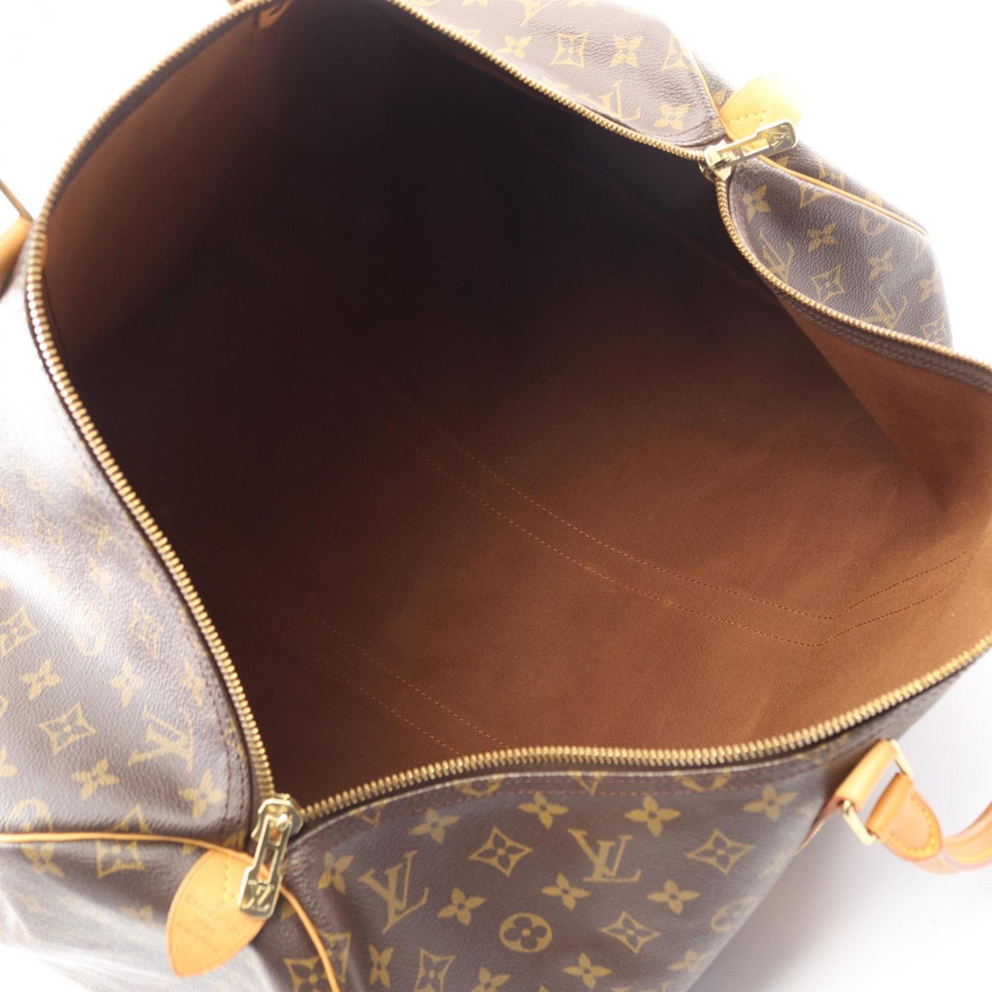 Louis Vuitton Brown Coated Canvas Leather Monogram Boston Bag