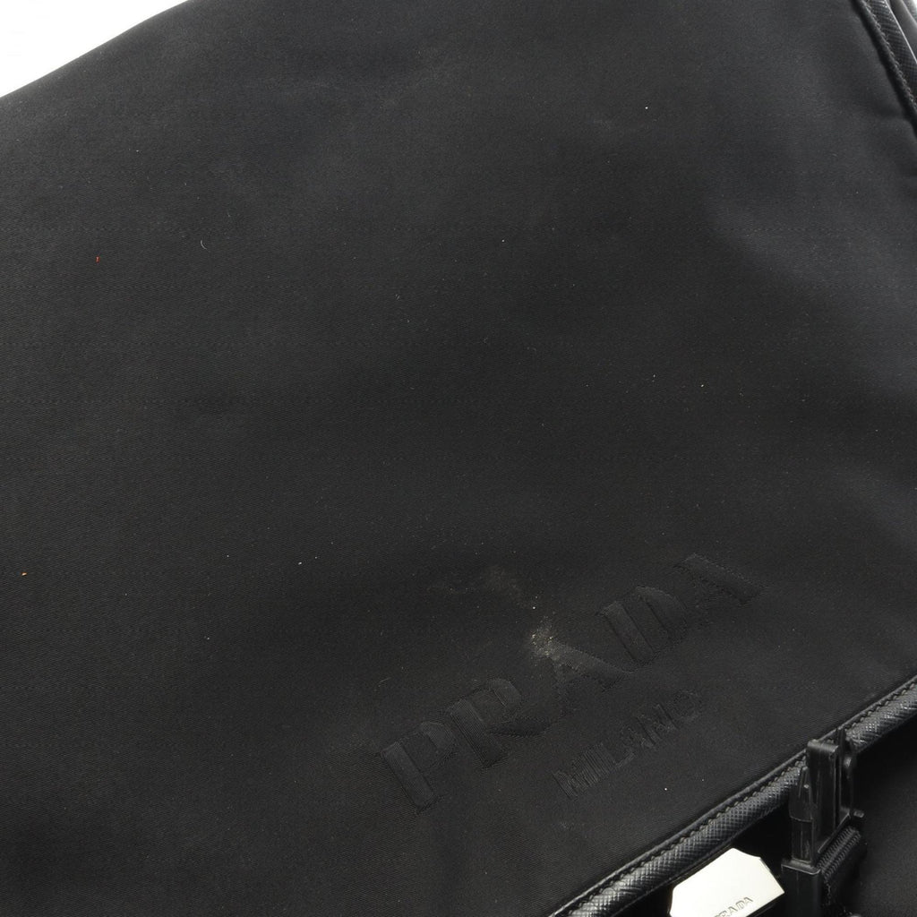 Prada Black Nylon Saffiano Triangle Shoulder Bag