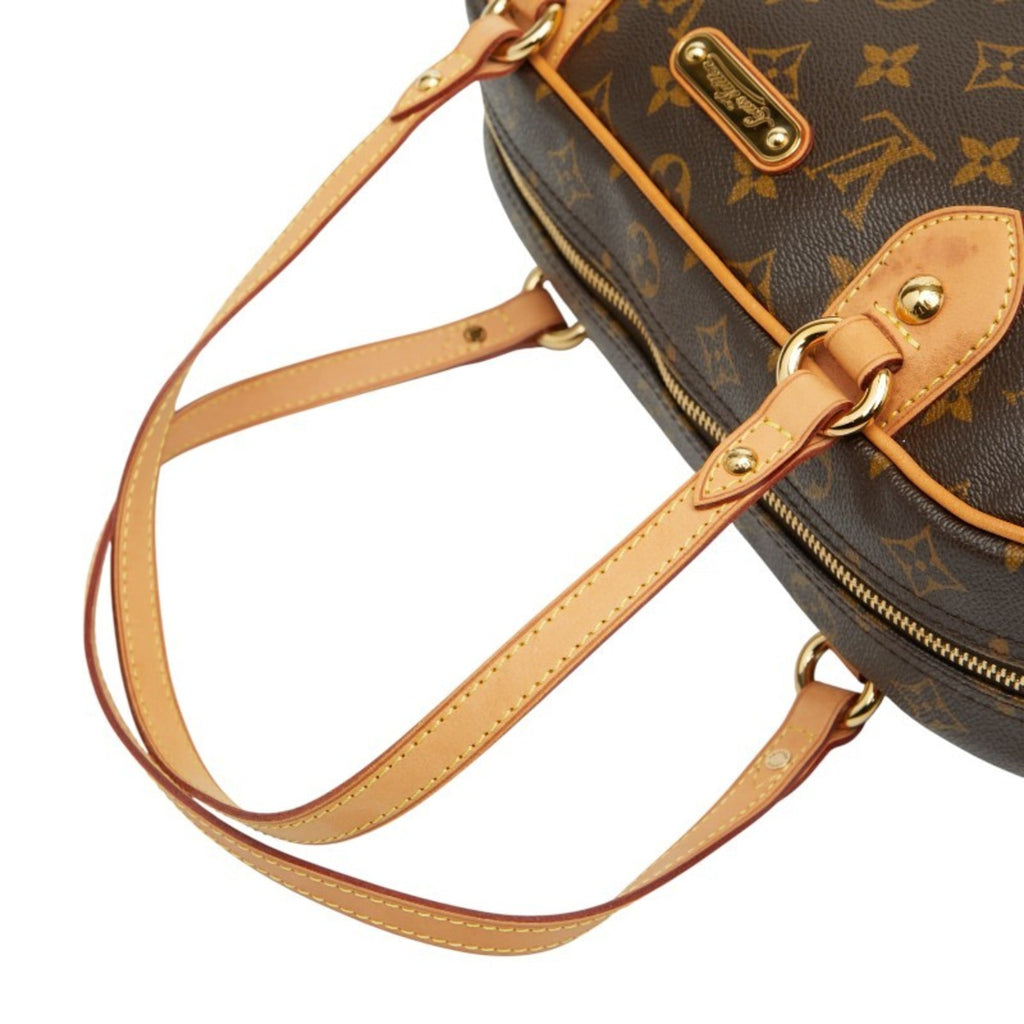 Louis Vuitton Brown Pvc Leather Handbag Tote Bag