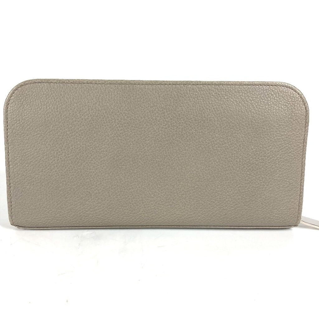 Saint Laurent Gray Leather Long Wallet (Bi-Fold) (Pre-Owned)