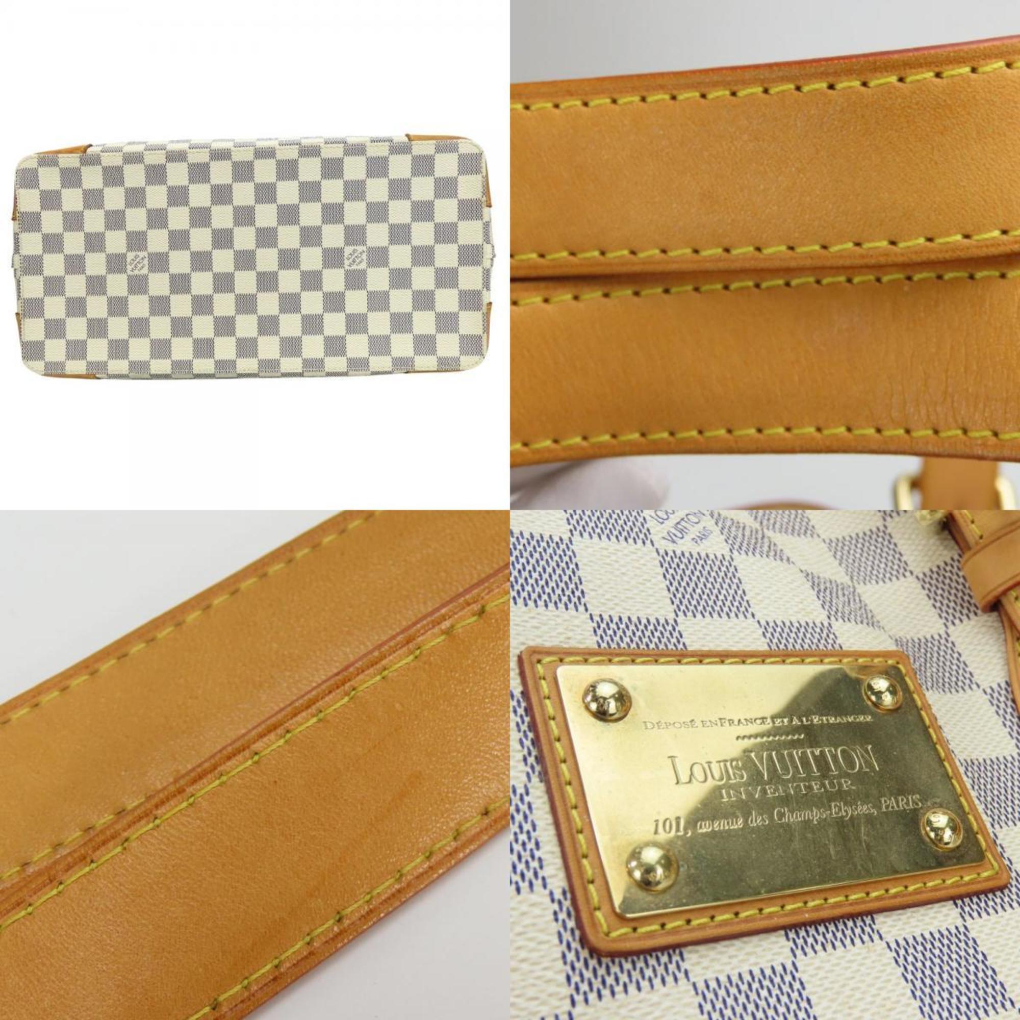 Louis Vuitton White Damier Azur Leather Tote Bag