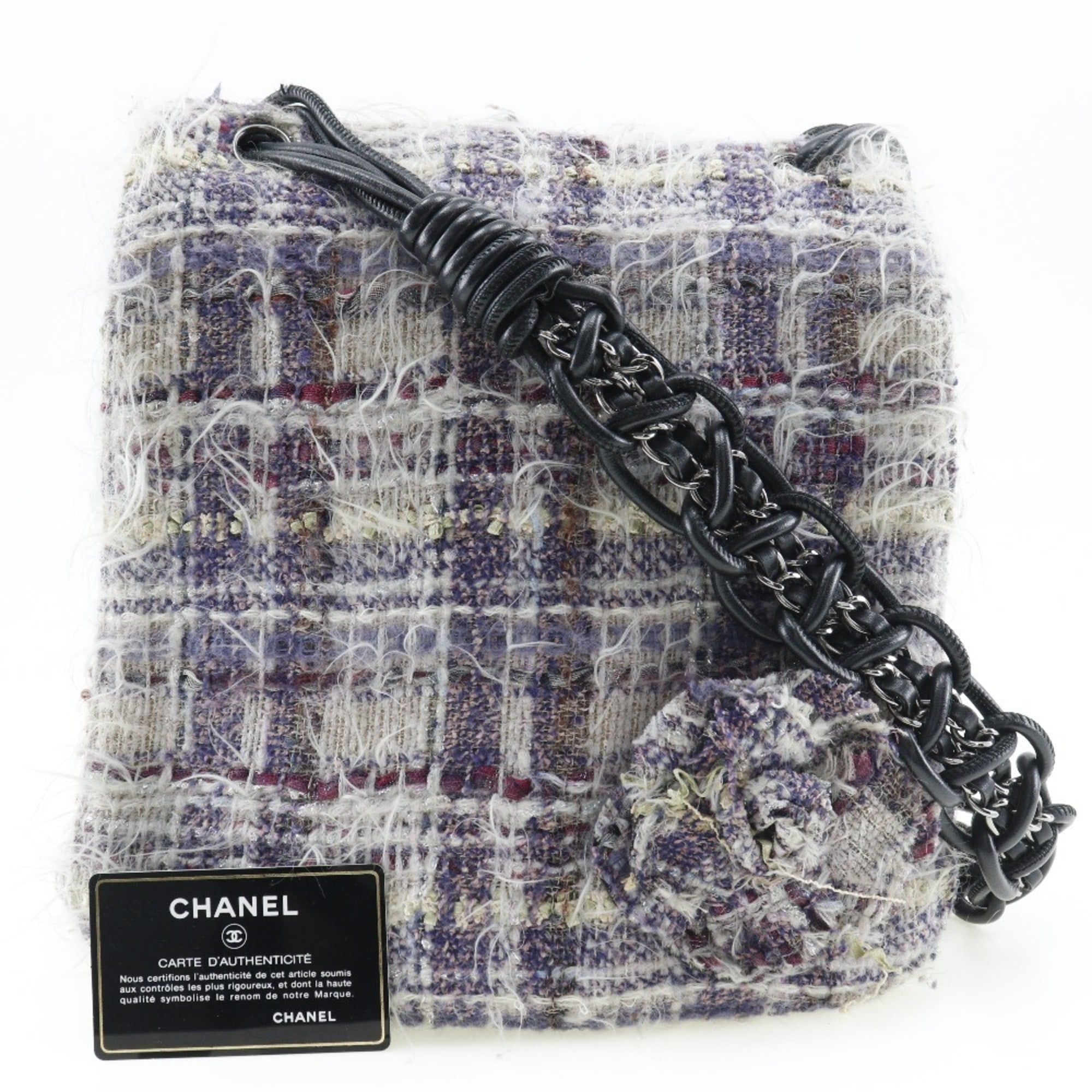 Chanel Purple Tweed Shoulder Bag