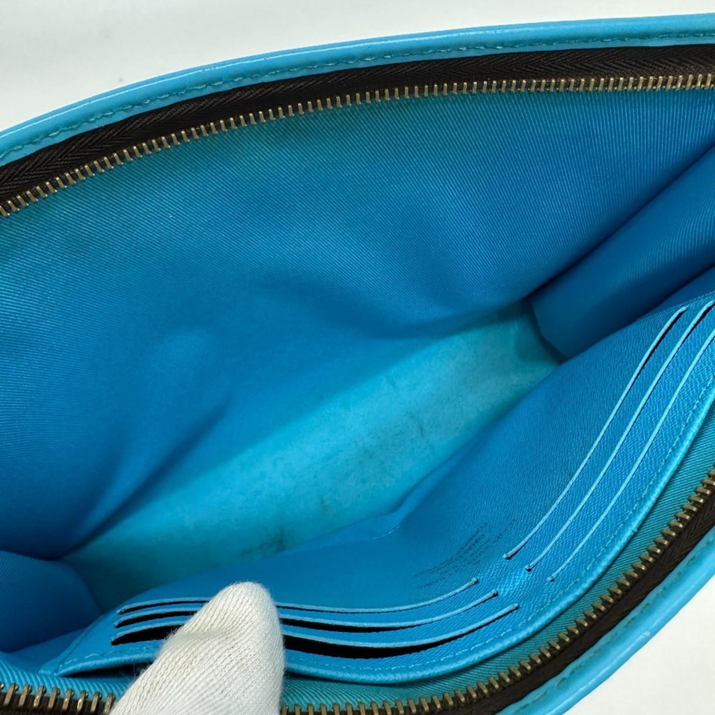 Louis Vuitton Blue Brown Monogram Clutch Bag Pochette