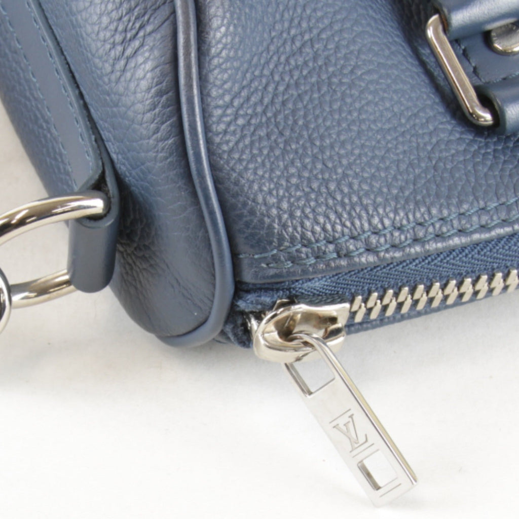 Louis Vuitton Blue Leather Handbag Shoulder Bag