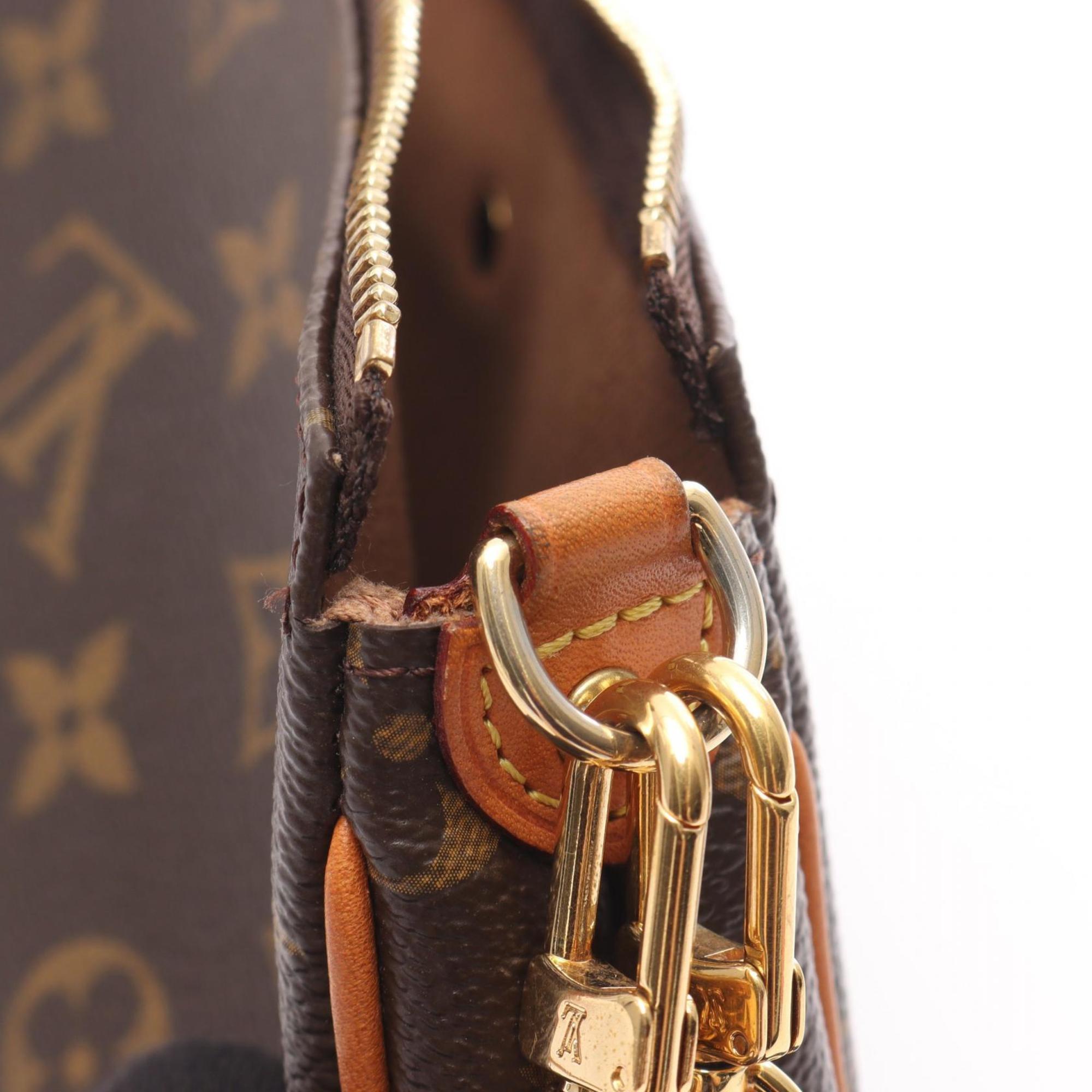 Louis Vuitton Brown Coated Canvas Leather Shoulder Bag