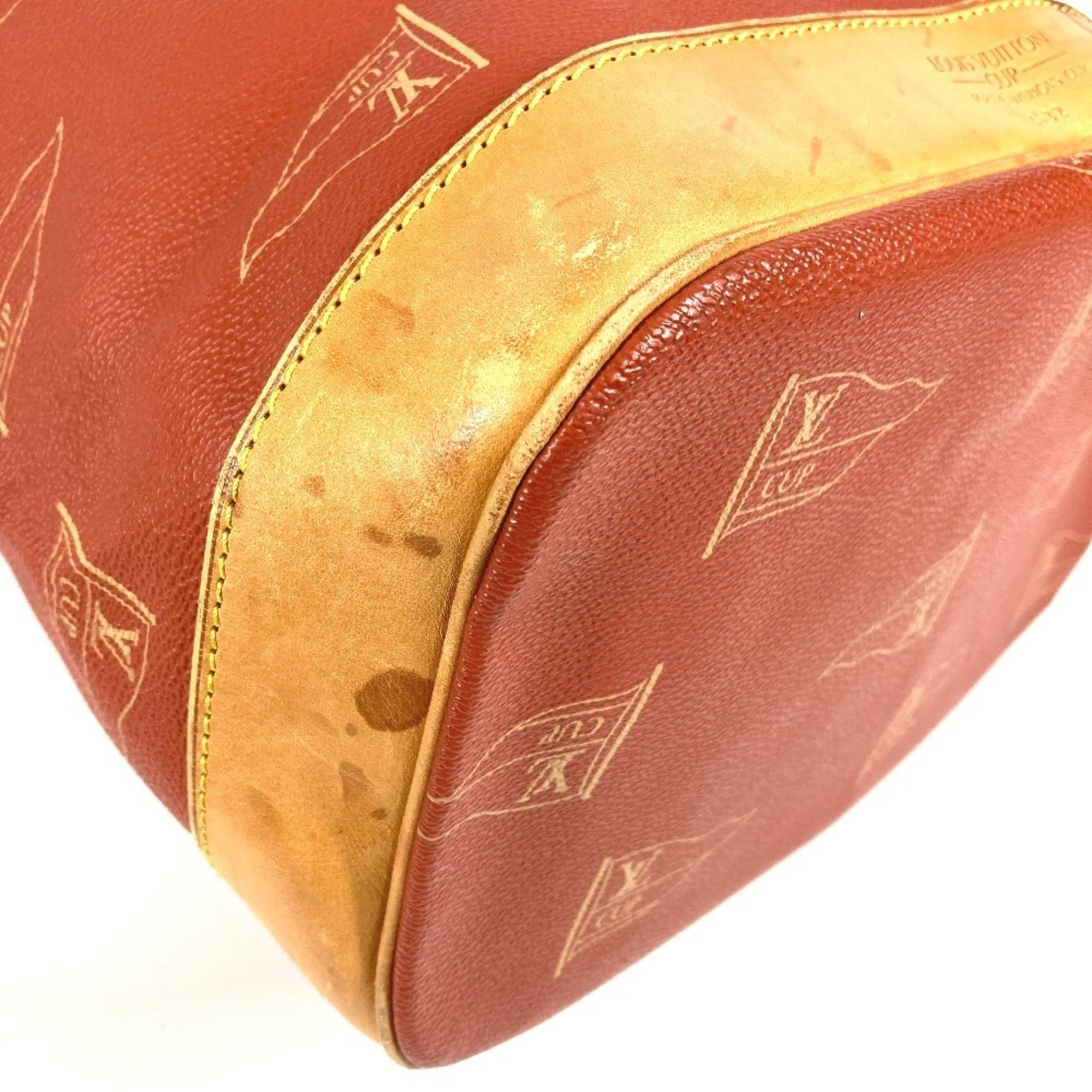 Louis Vuitton Orange Leather Canvas Shoulder Bag