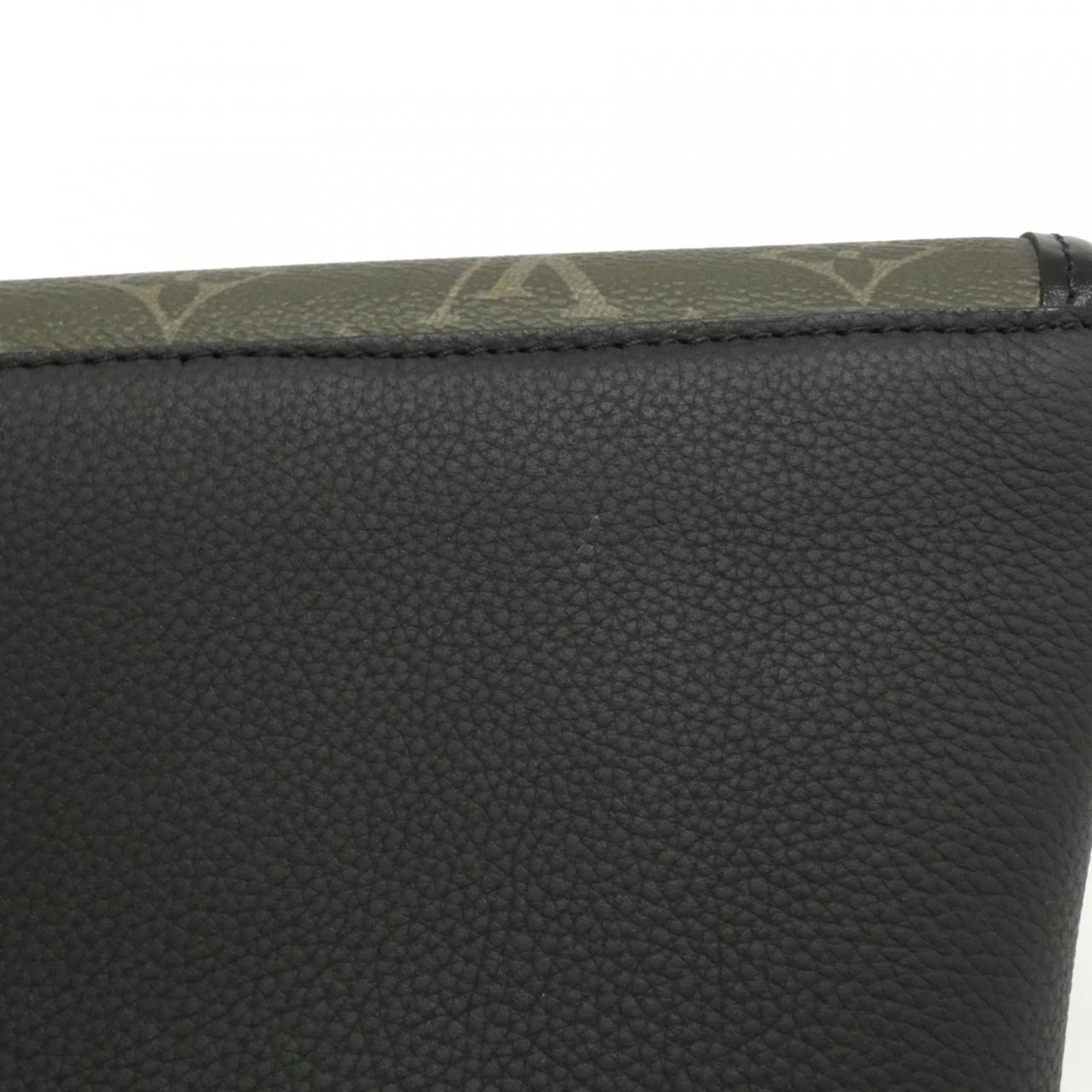 Louis Vuitton Black Khaki Coated Canvas Shoulder Bag