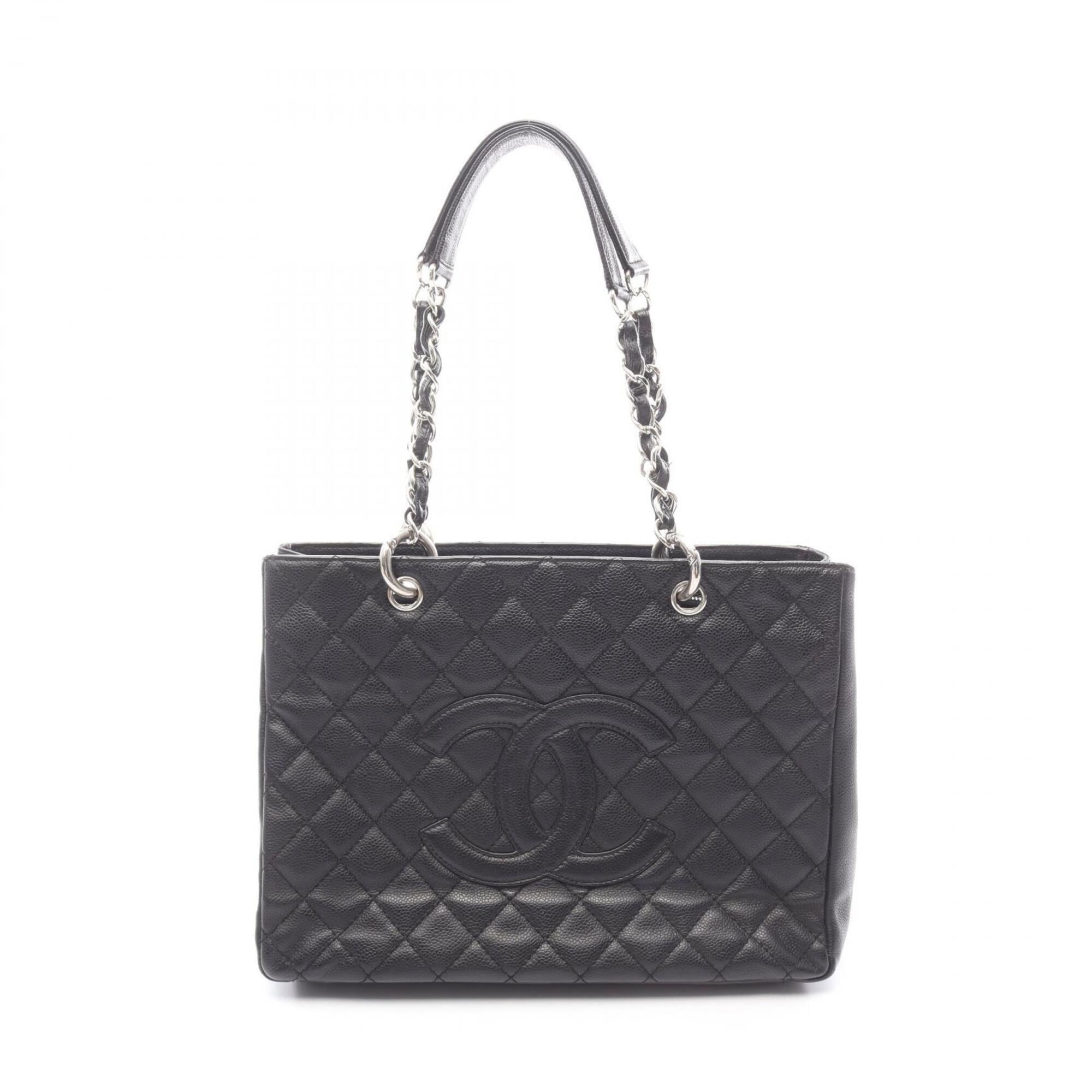 Chanel Black Grained Calfskin Handbag Tote Bag