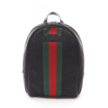 Gucci Black Multi-Color Nylon Leather Backpack Handbag (Pre-Owned)