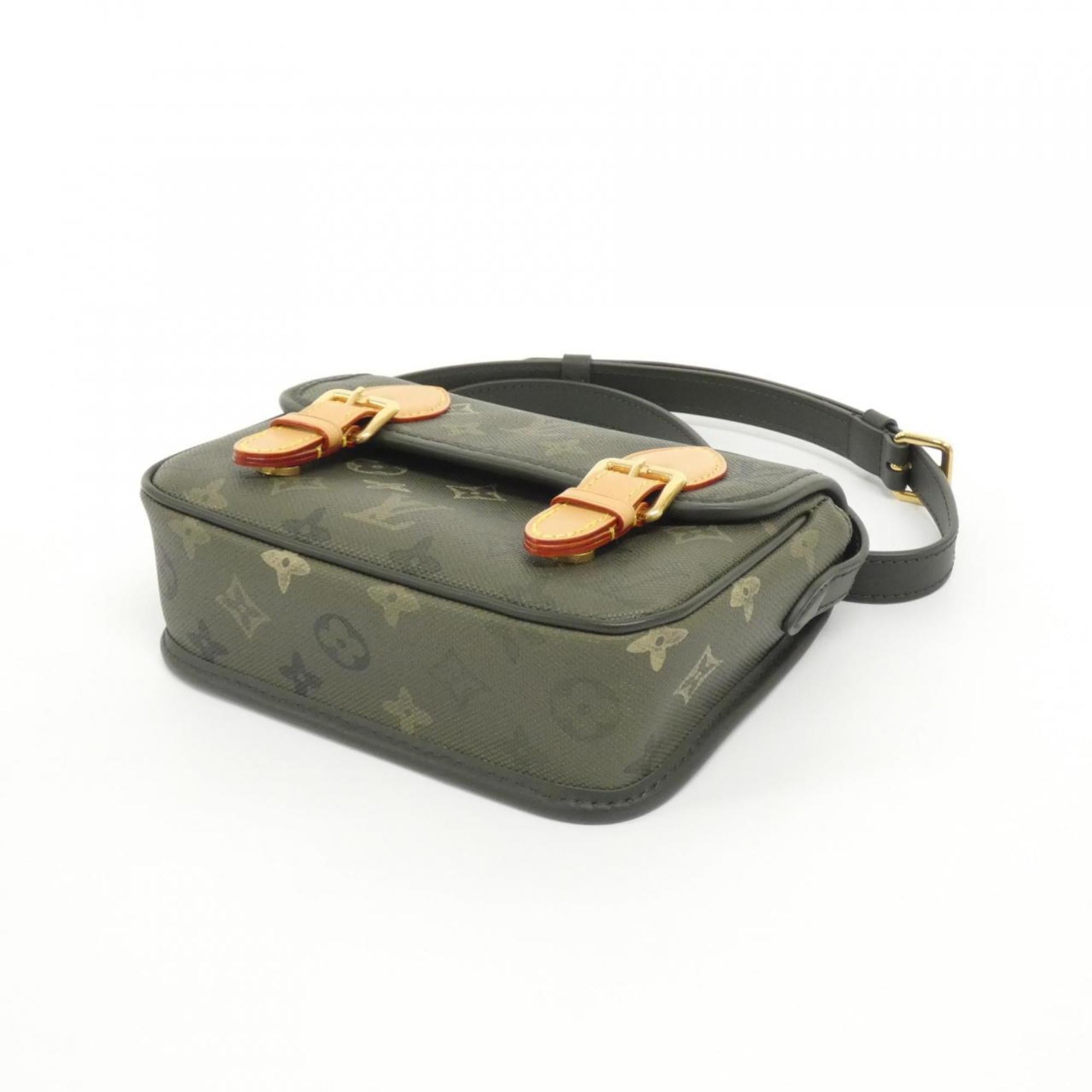 Louis Vuitton Khaki Coated Canvas Shoulder Bag