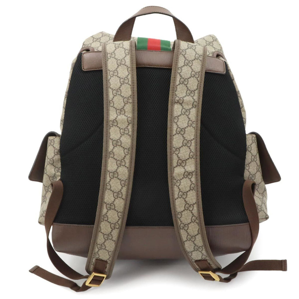 Gucci Beige Brown Gg Supreme Leather Backpack (Pre-Owned)