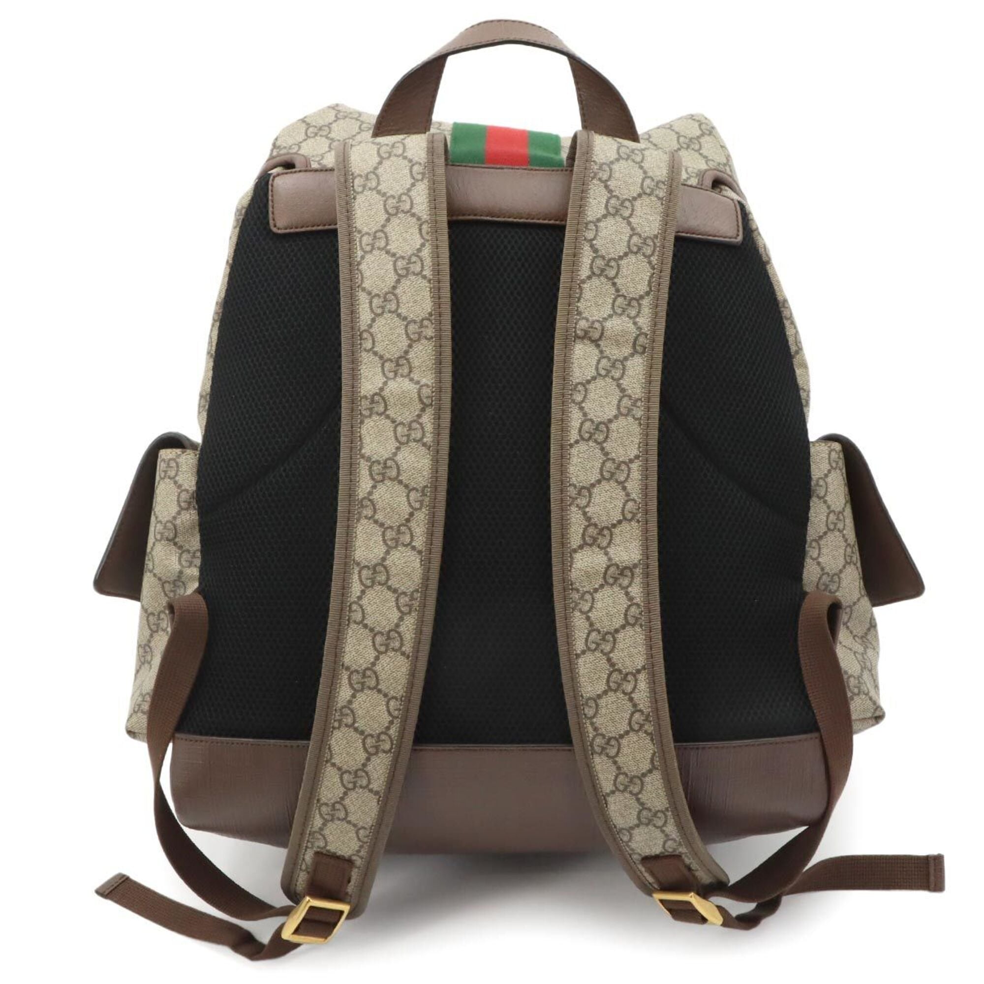 Gucci Beige Brown Gg Supreme Leather Backpack (Pre-Owned)