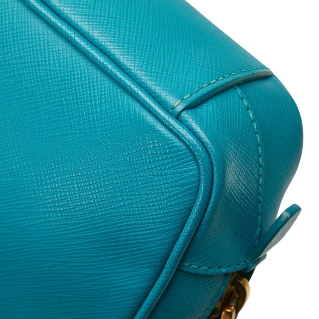 Prada Blue Leather Shoulder Bag