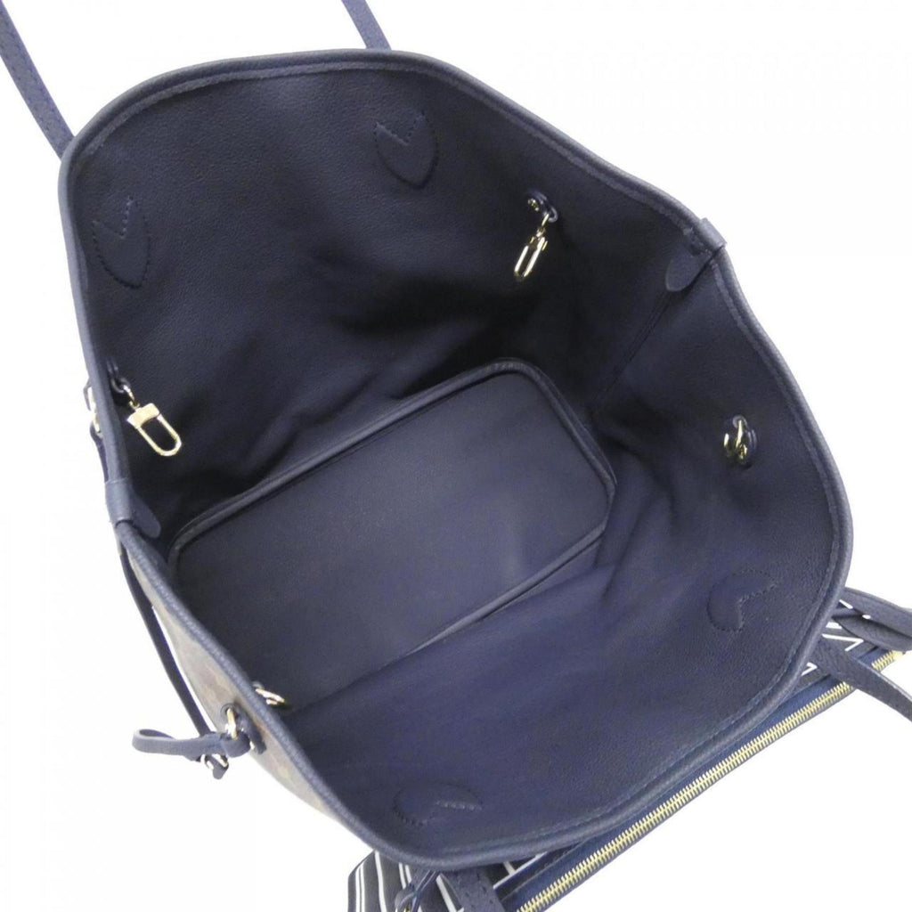 Louis Vuitton Marine Marron Leather Coated Canvas Handbag Pouch