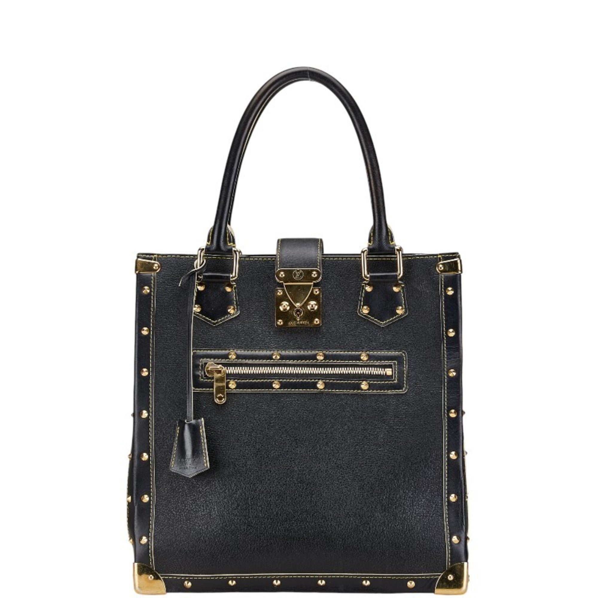 Louis Vuitton Black Noir Leather Handbag Tote Bag