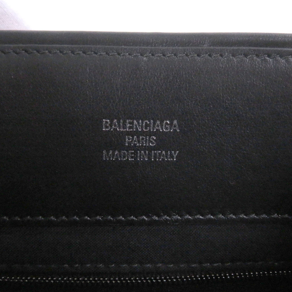 Balenciaga Black Light Beige Canvas Leather Handbag Tote