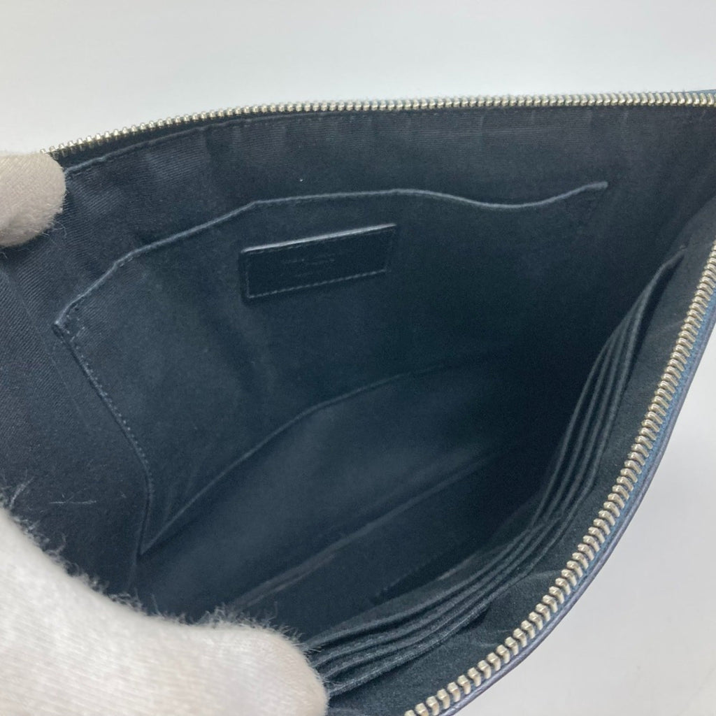 Saint Laurent Navy Leather Clutch Bag (Pre-Owned)