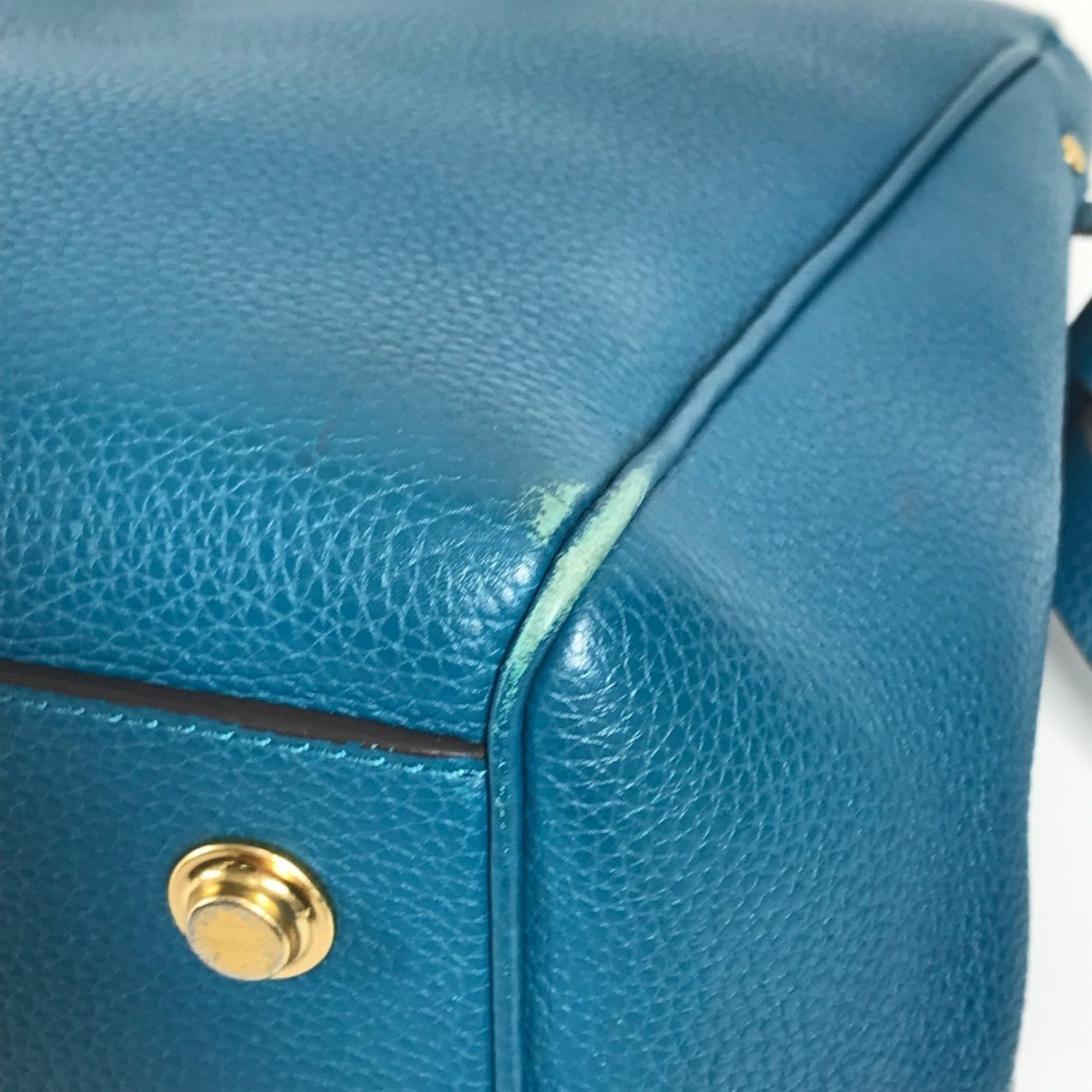 Louis Vuitton Blue Leather Shoulder Bag Tote Bag