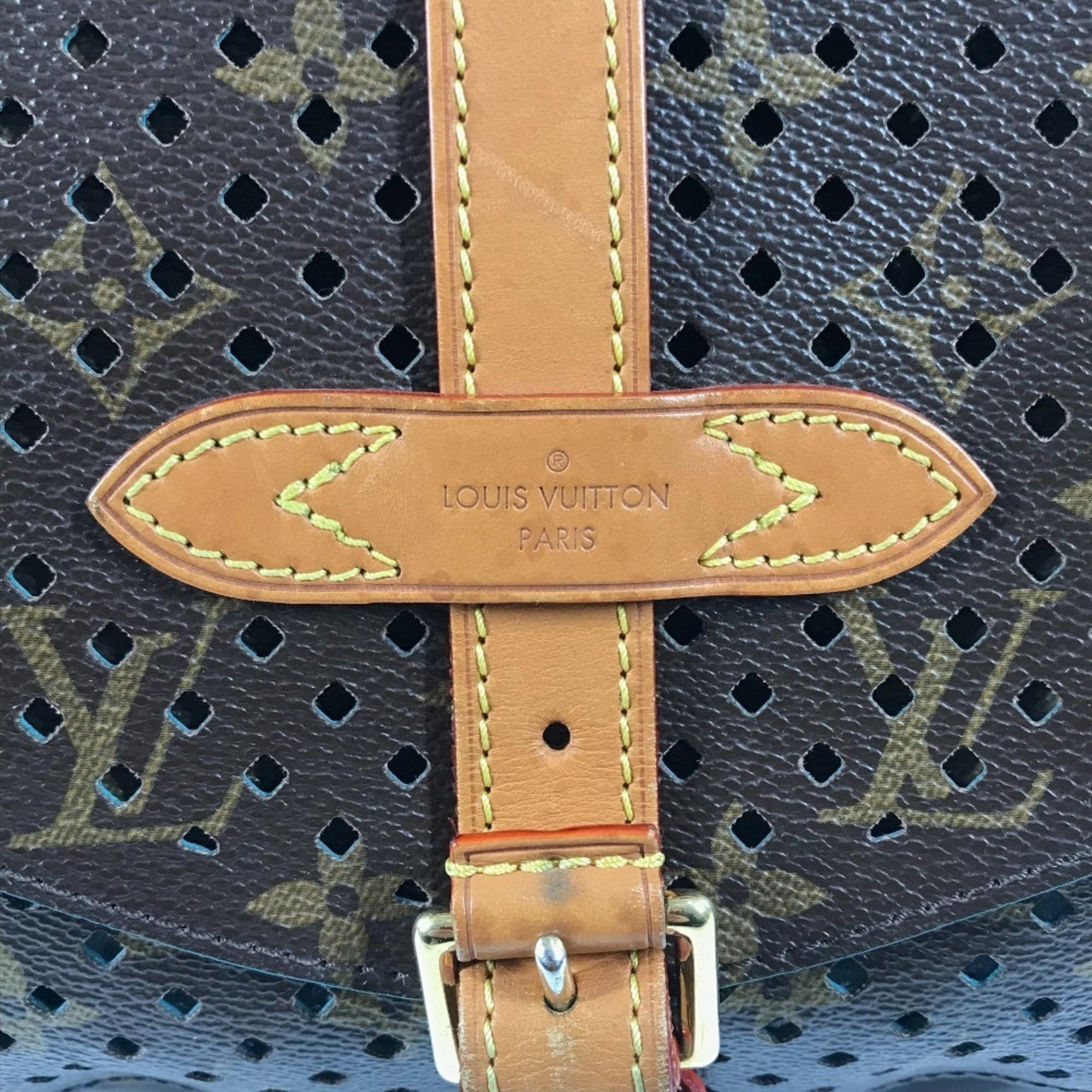 Louis Vuitton Monogram Perfo Blue Brown Monogram Perforated Shoulder Bag