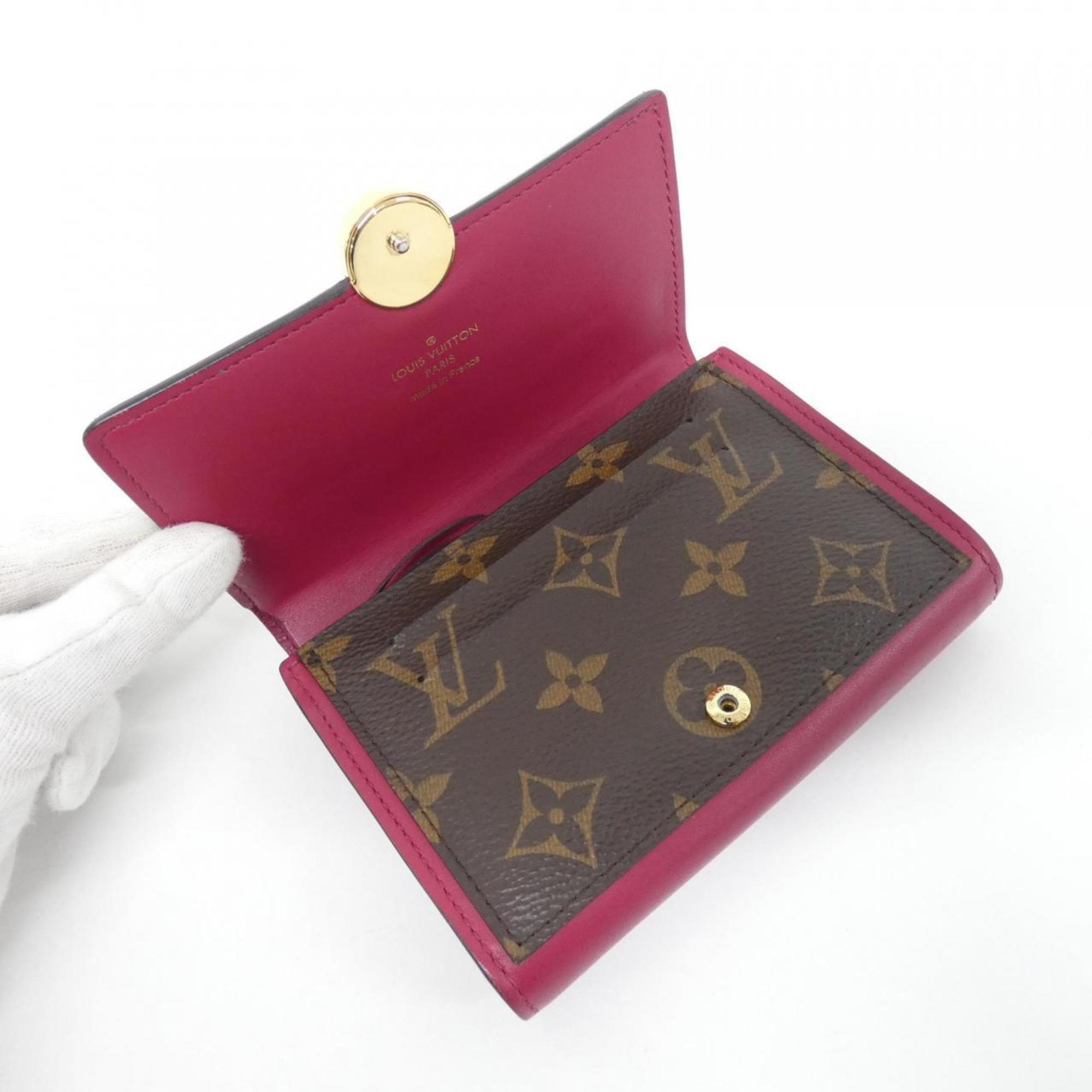 Louis Vuitton Fuchsia Marron Monogram Monogram Coated Canvas Leather Wallet