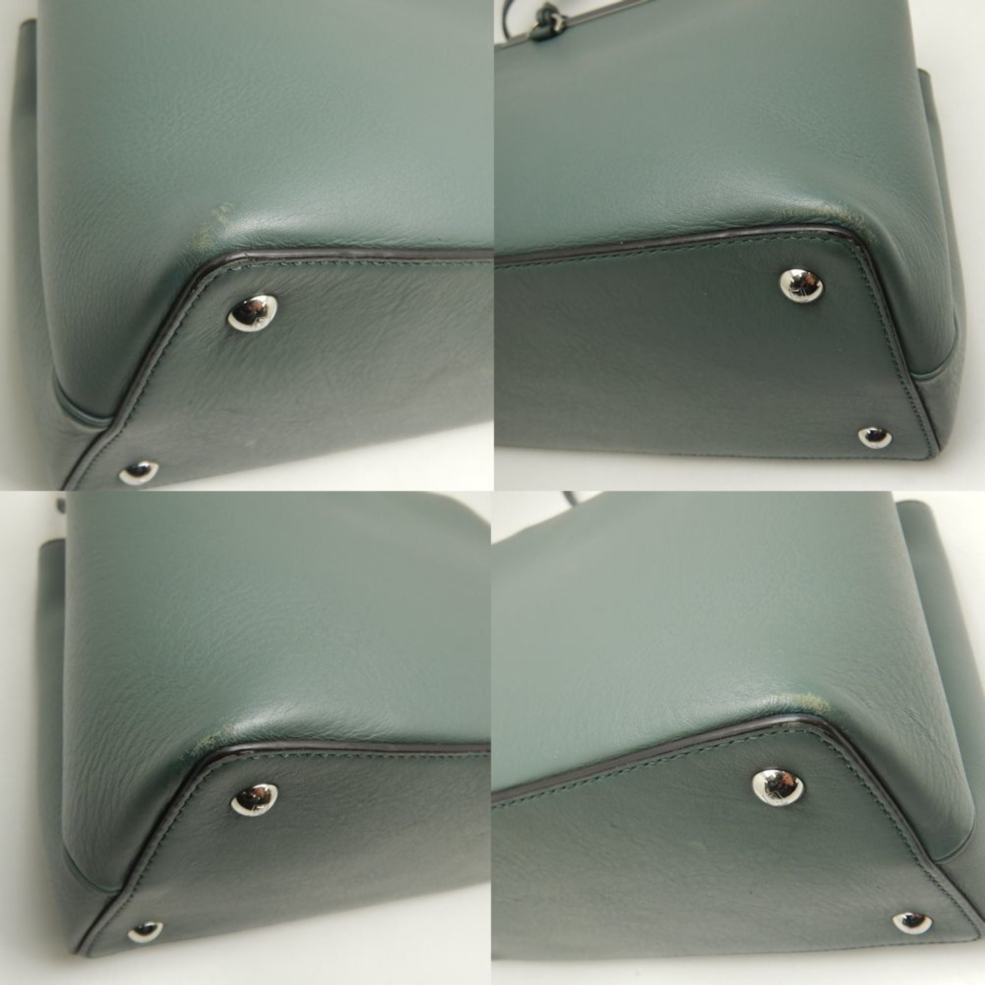 Fendi Khaki Yellow Leather Handbag