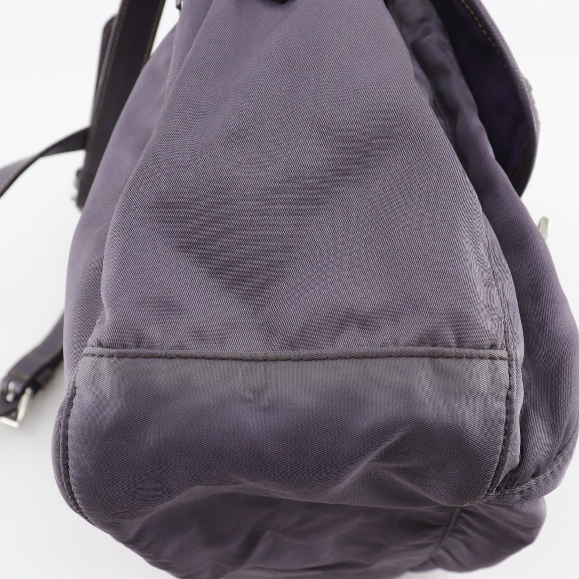 Prada Purple Nylon Leather Shoulder Bag