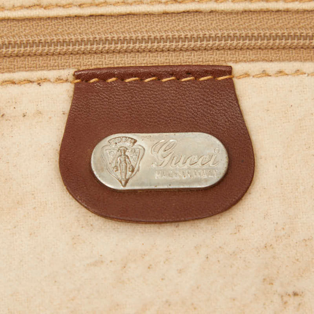 Gucci Brown Leather Shoulder Bag Tote Bag (Pre-Owned)