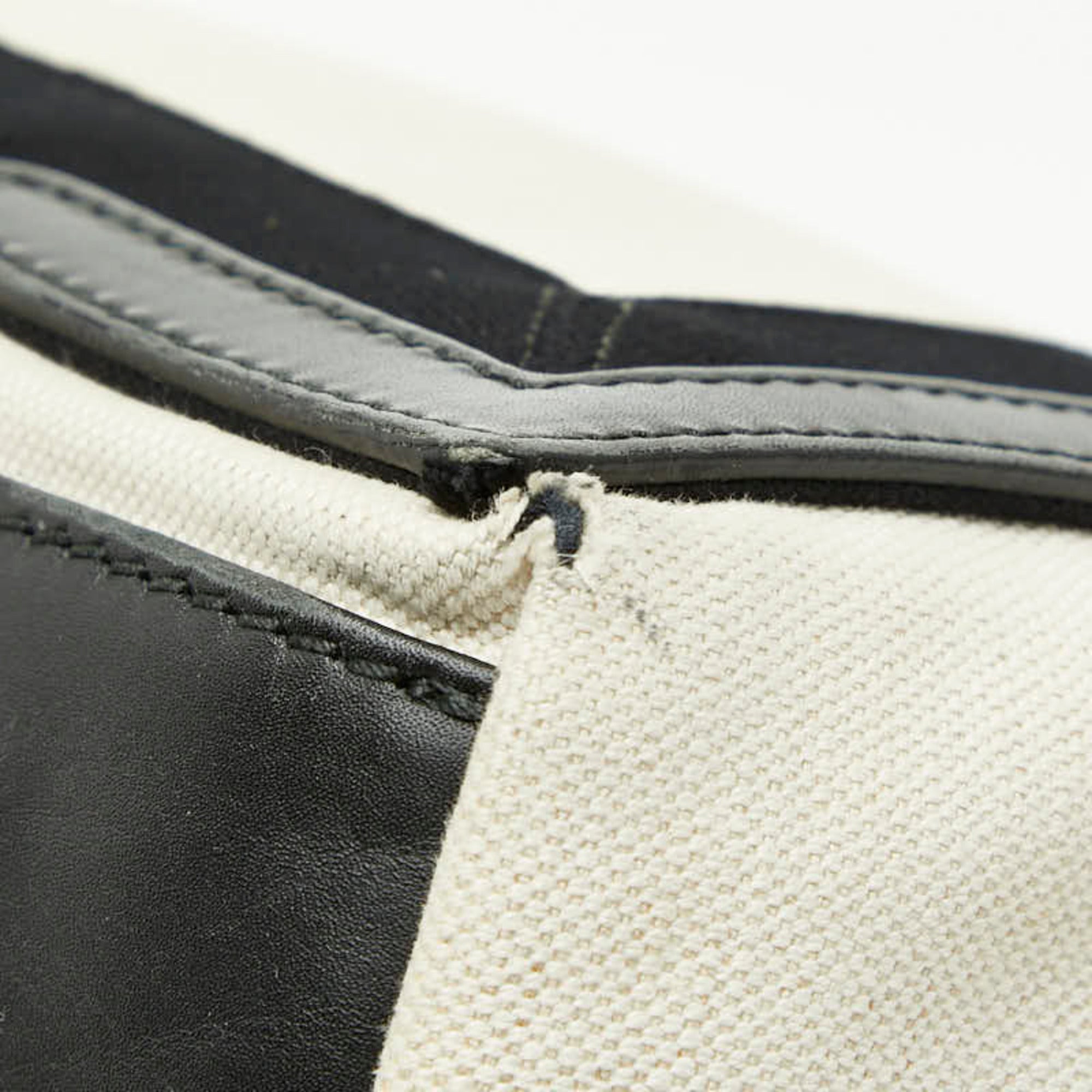 Balenciaga Black White Canvas Leather Handbag Pouch Tote