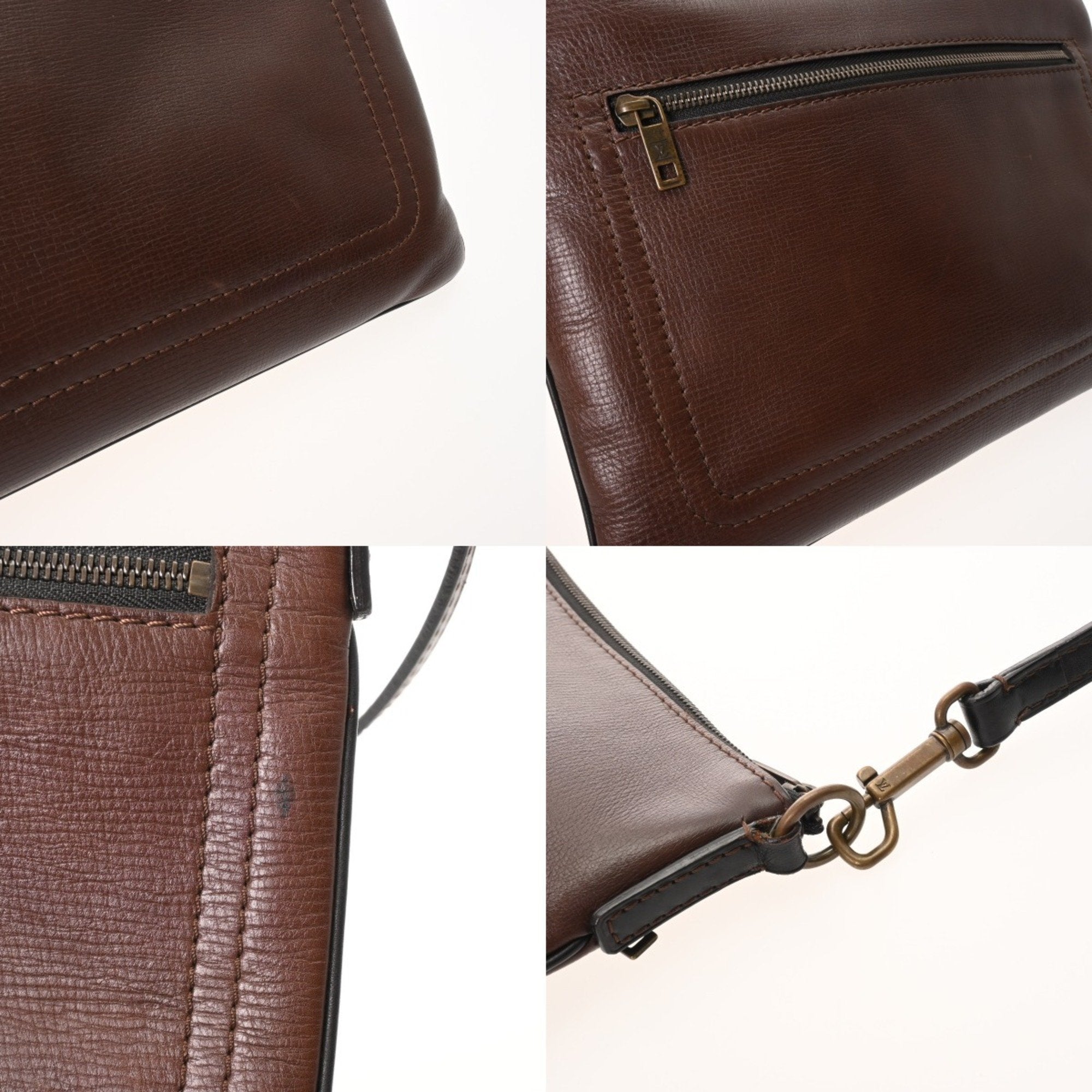 Louis Vuitton Coffee Utah Leather Shoulder Bag