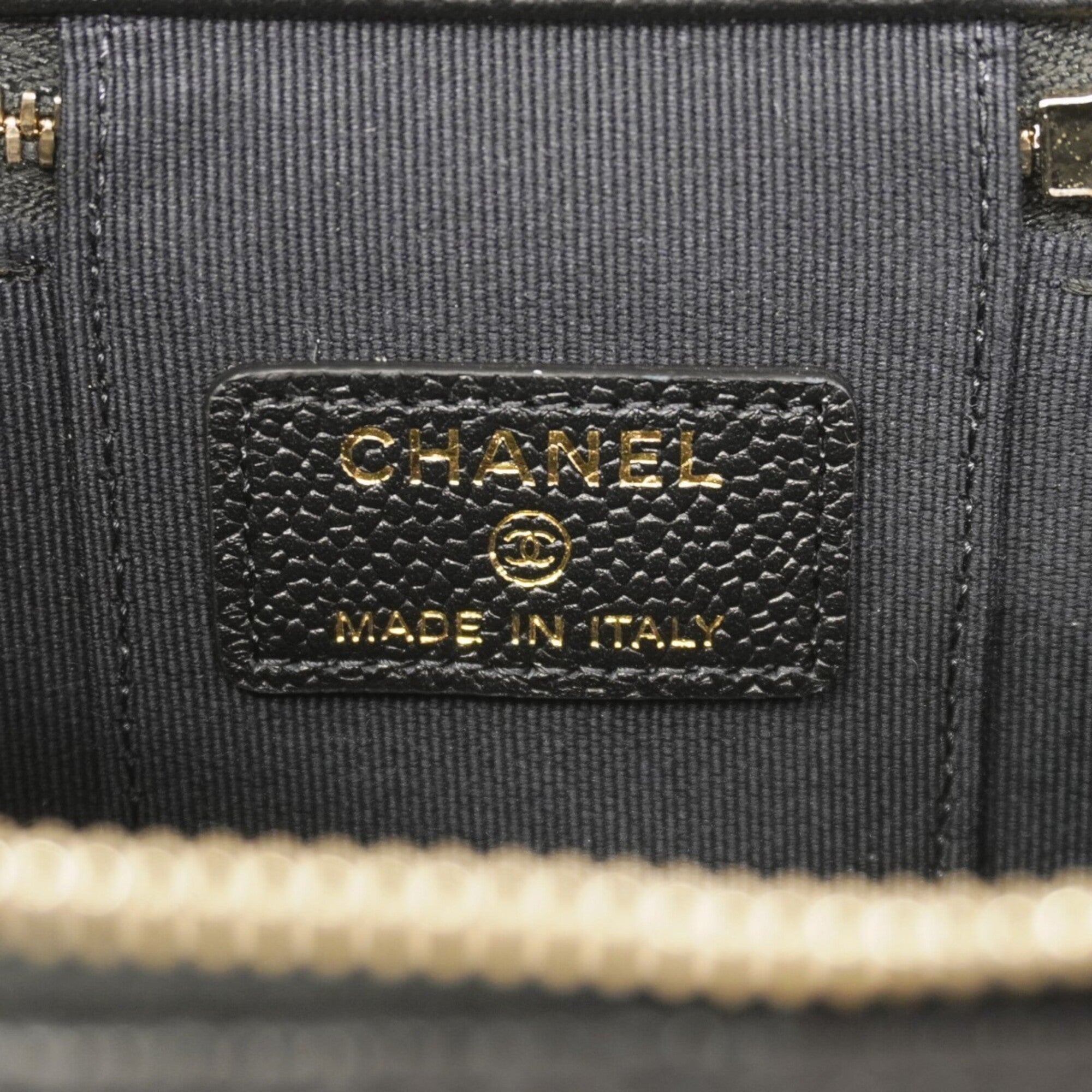 Chanel Black Grained Calfskin Shoulder Bag